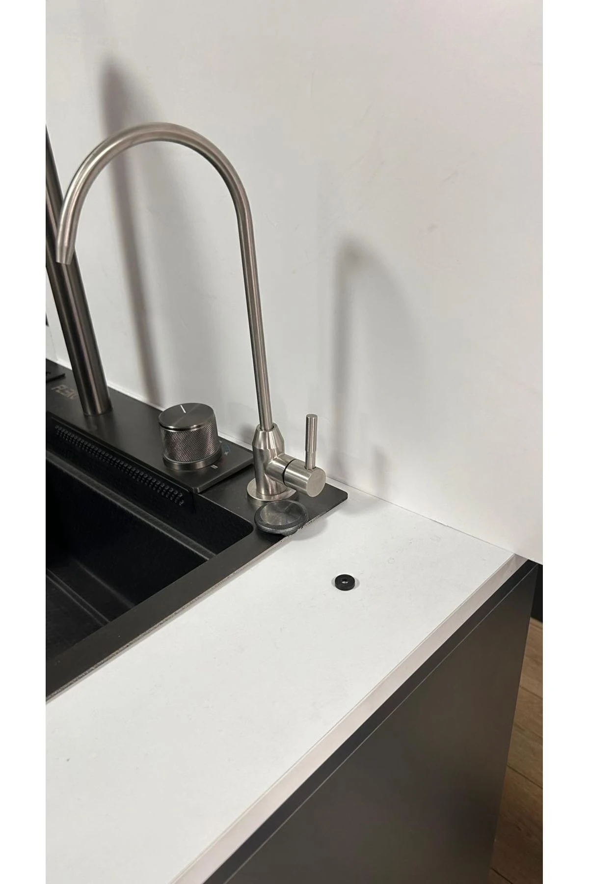 Fotoselli Antrasit Mutfak Eviyesi Arıtıcılı Batarya Hediyeli