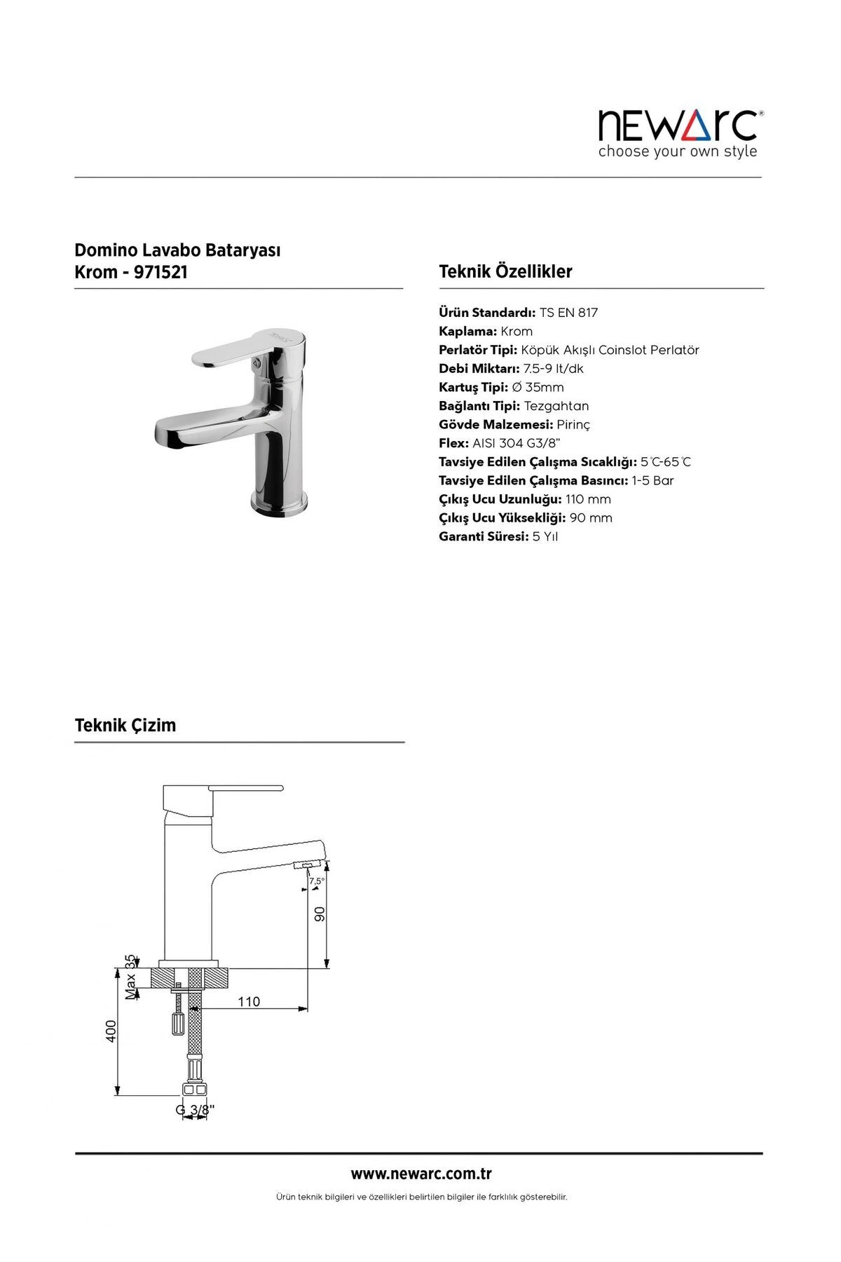 971521 Domino Lavabo Bataryası