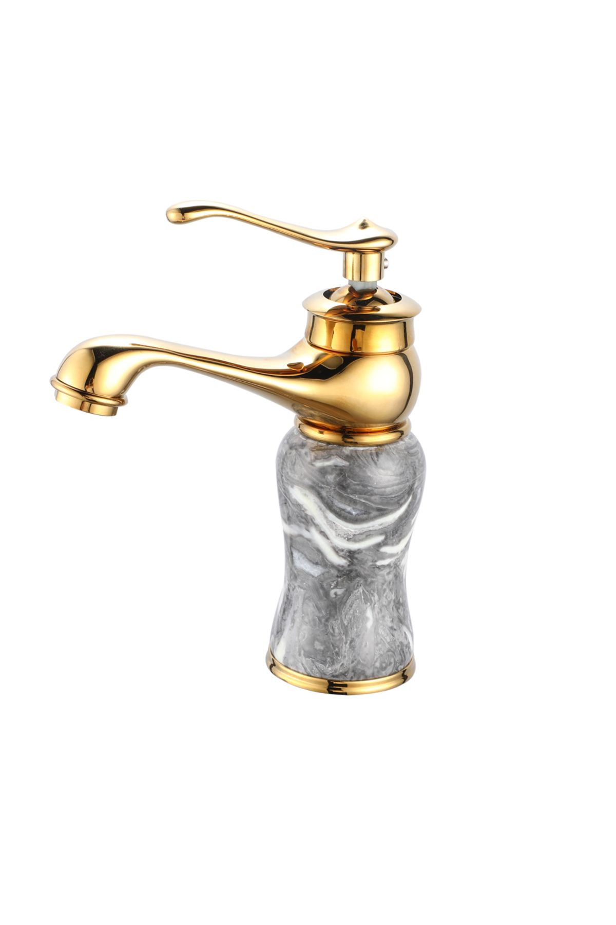 fleko Gold Mermer Desen Lavabo Bataryası