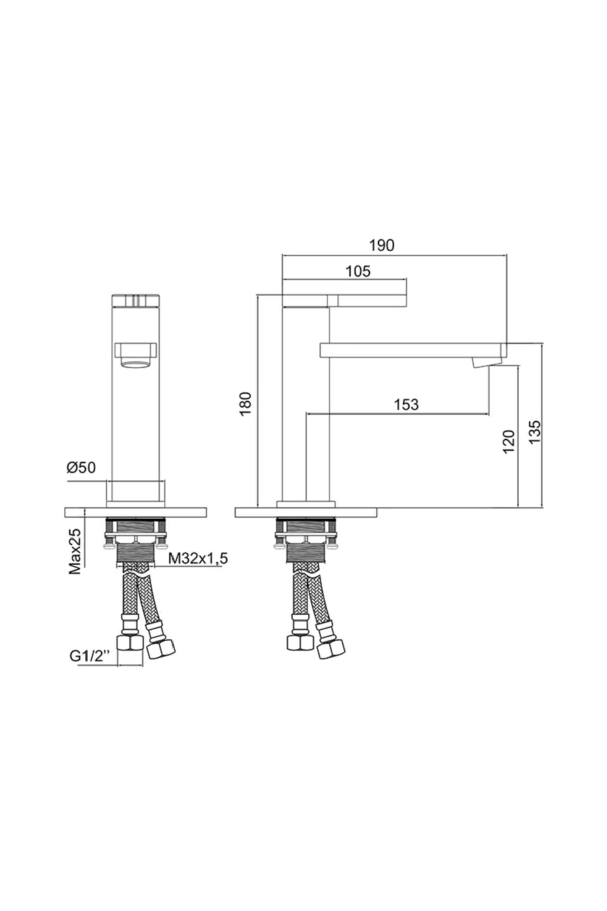Bold Lavabo Bataryası Krom 910521