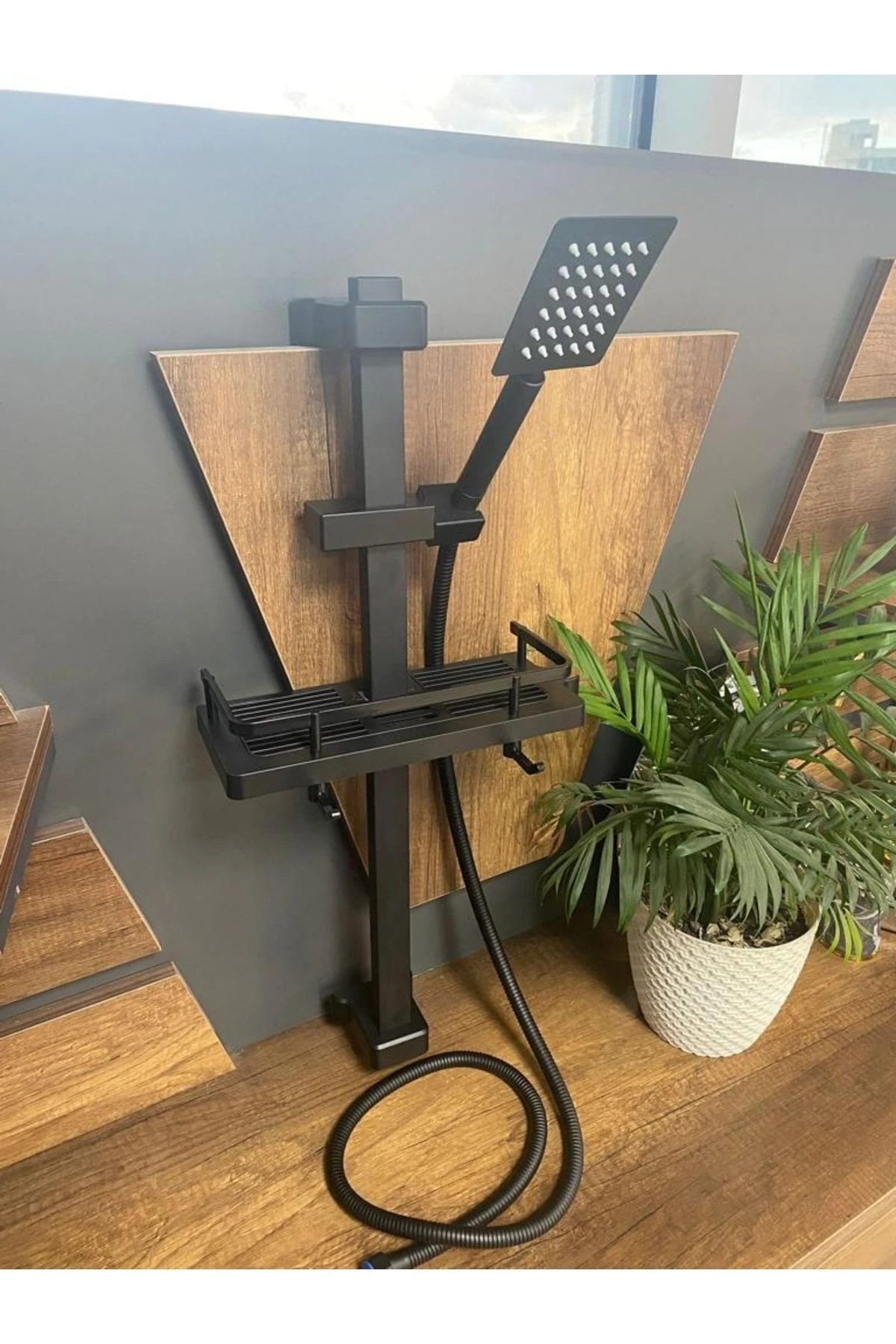 Fleko Siyah Sürgülü Duş Seti (PİRİNÇ MALZEME) 5yıl Garantili