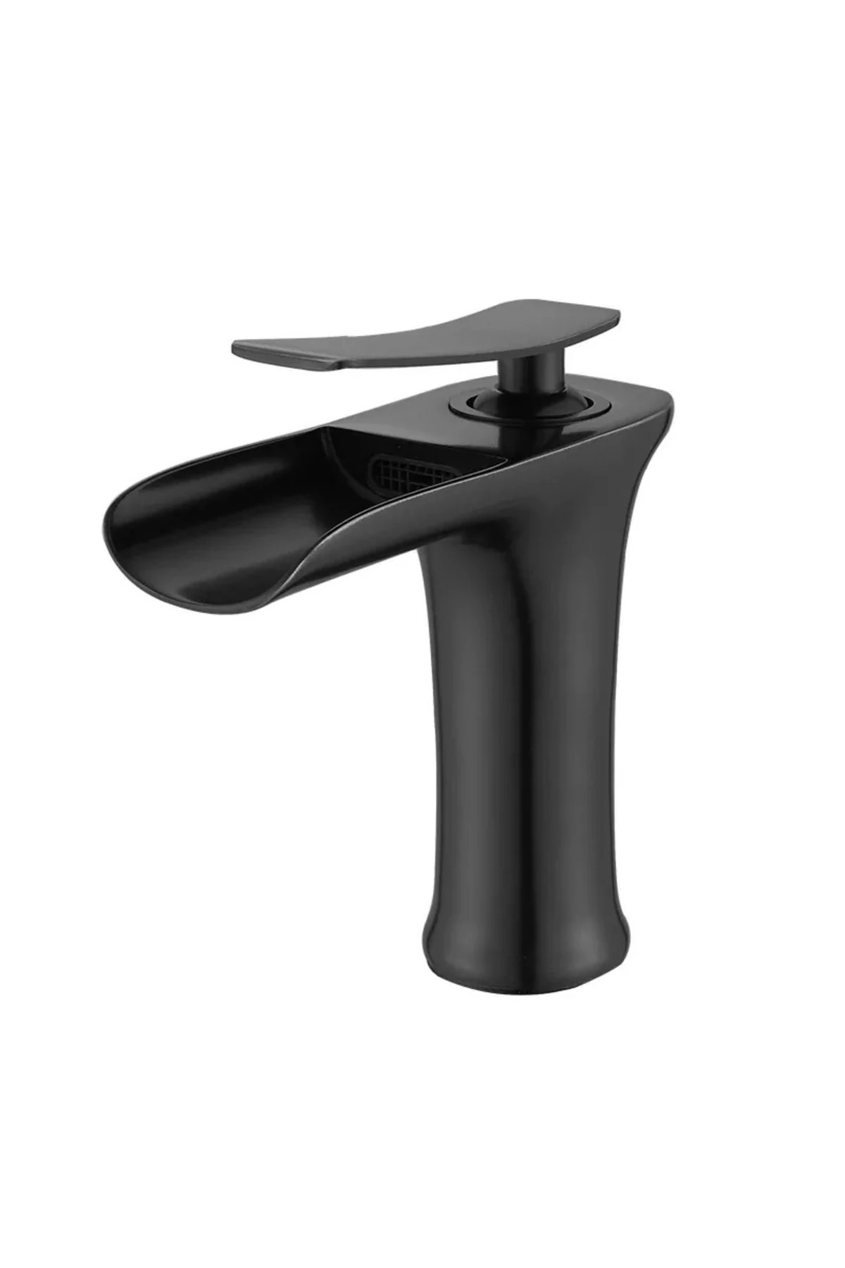 Fleko Mat Siyah Şelale Lavabo Bataryası