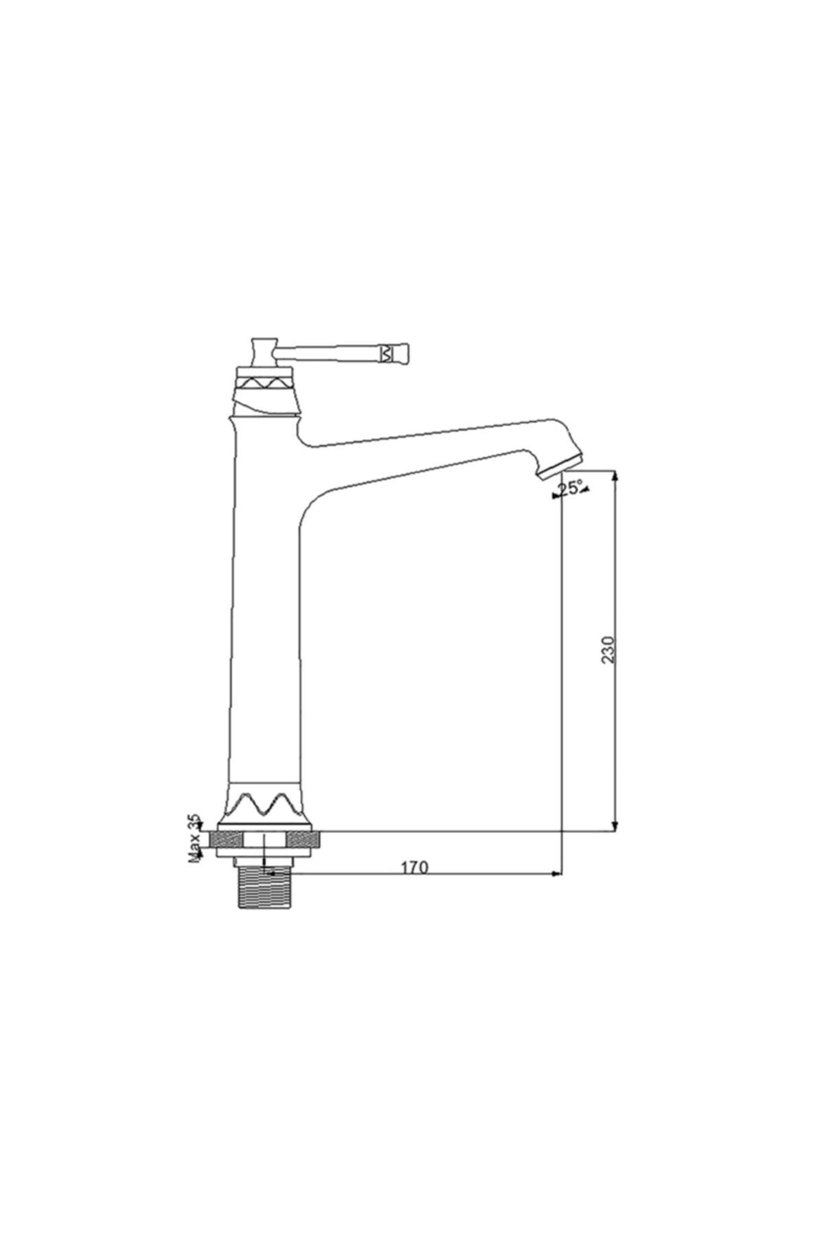 Pera Çanak Tıpı Lavabo Bataryası - Parlak Bakır 961005