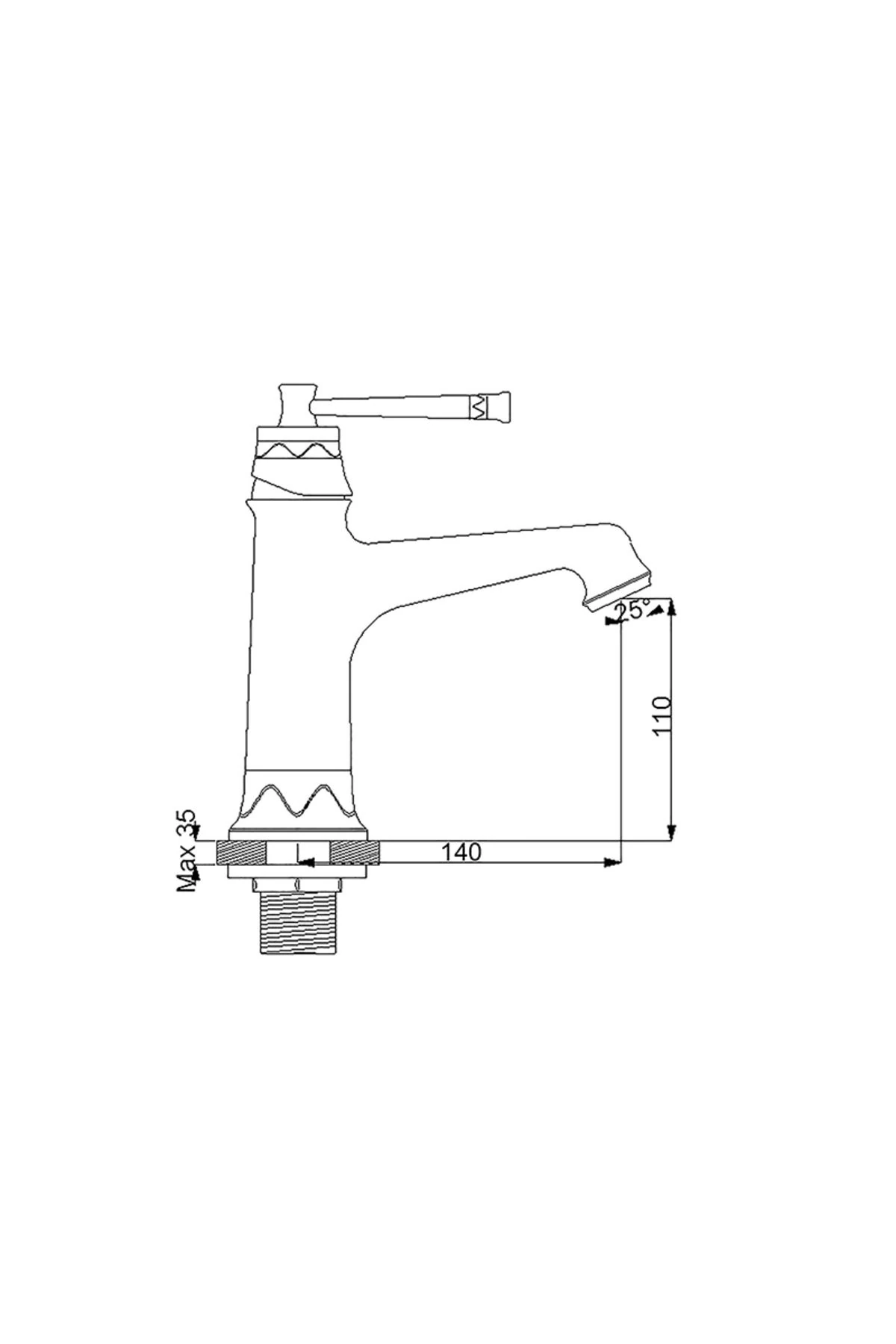 Pera Lavabo Bataryası - Parlak Bakır 961525