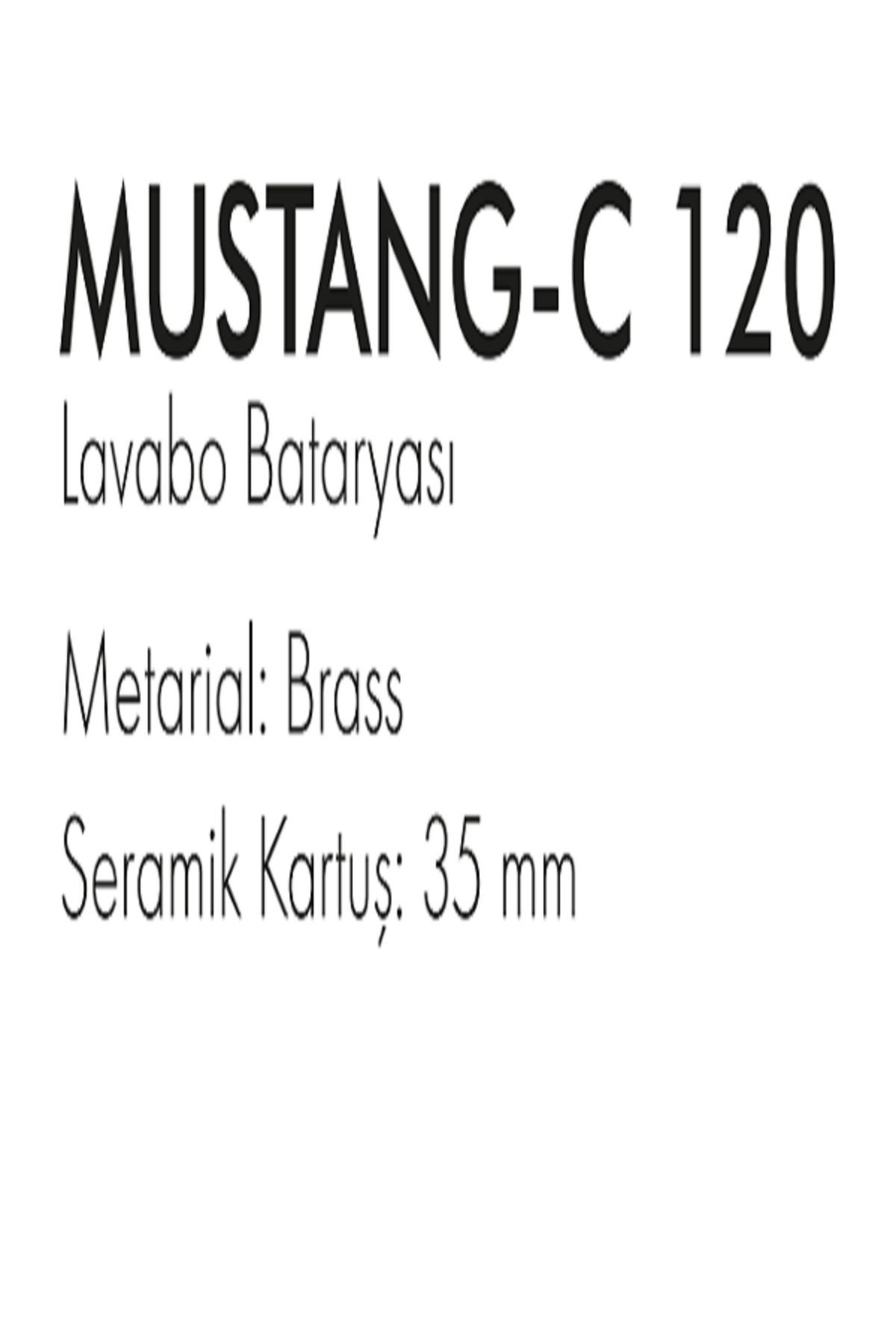 Mustang-c120 Pirinç Mat Siyah Lavabo Bataryası