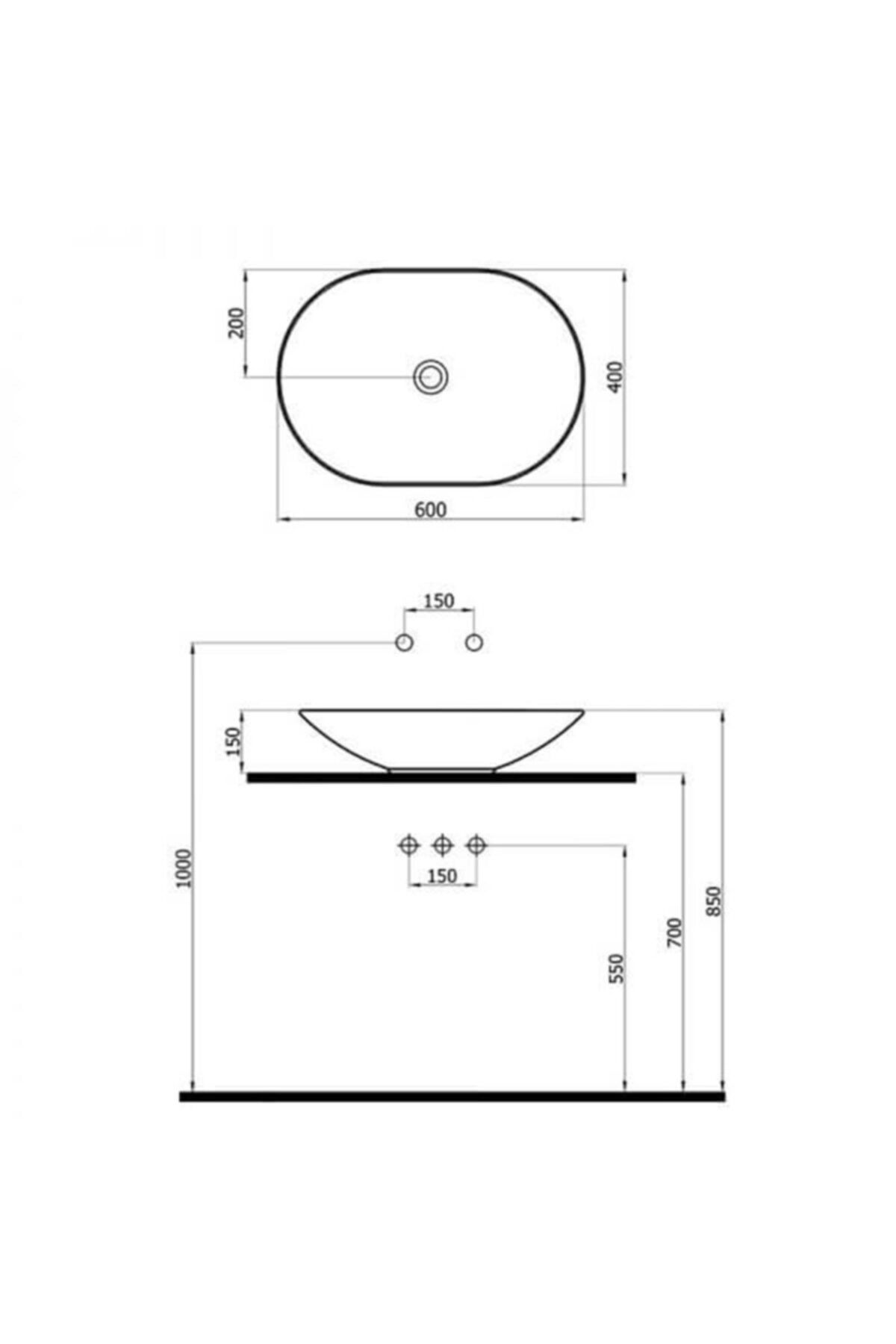 Trend Tezgah Üstü Lavabo 60 cm