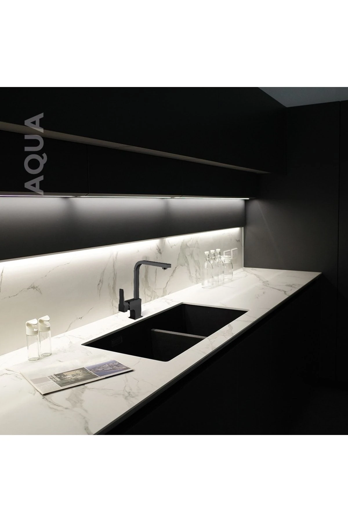 Aqua Evye Bataryası Köşe Borulu Siyah 941881-lb