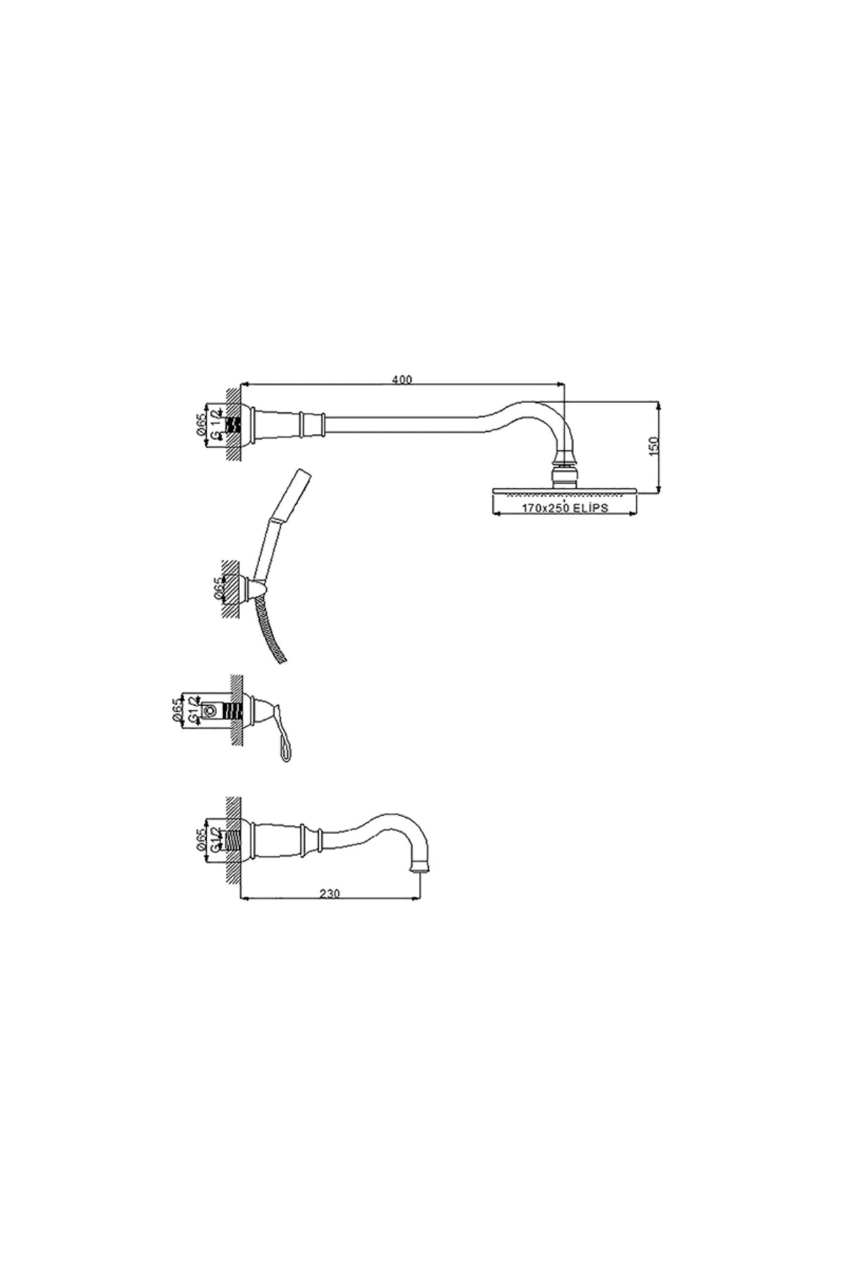 Golden Bataryalı Dus Ünıtesı - Krom 951516