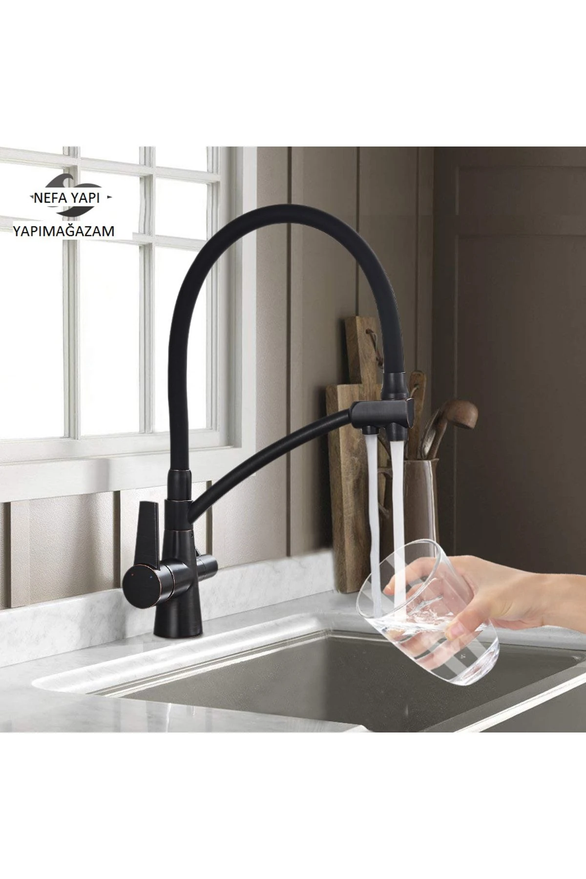 Arneta Arıtmalı Mutfak Için Batarya Siyah Renk