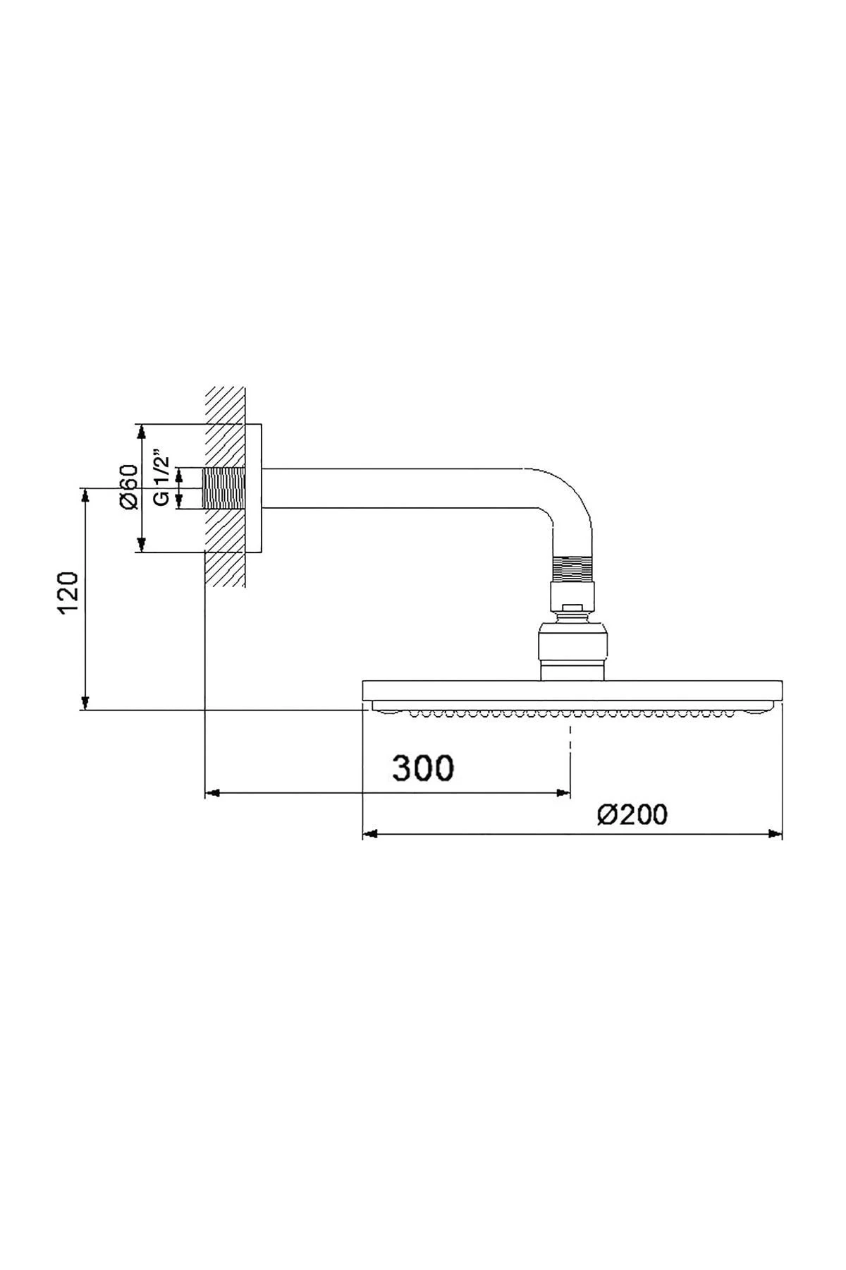 Abs Domino Duvardan Ayarlı Duş Başlığı 470515