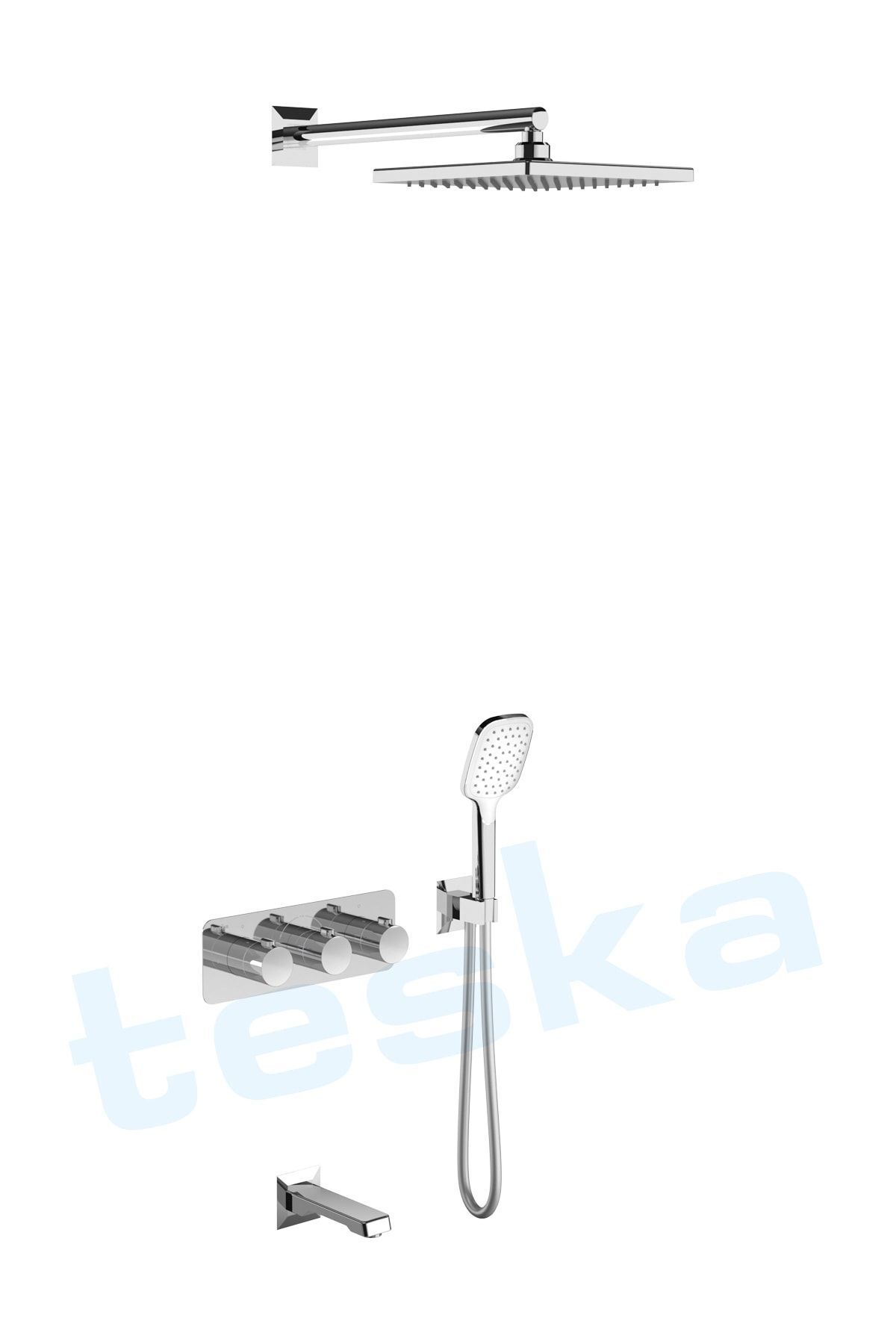 T4000c Lande Ankastre Krom Termostatik Banyo Bataryası