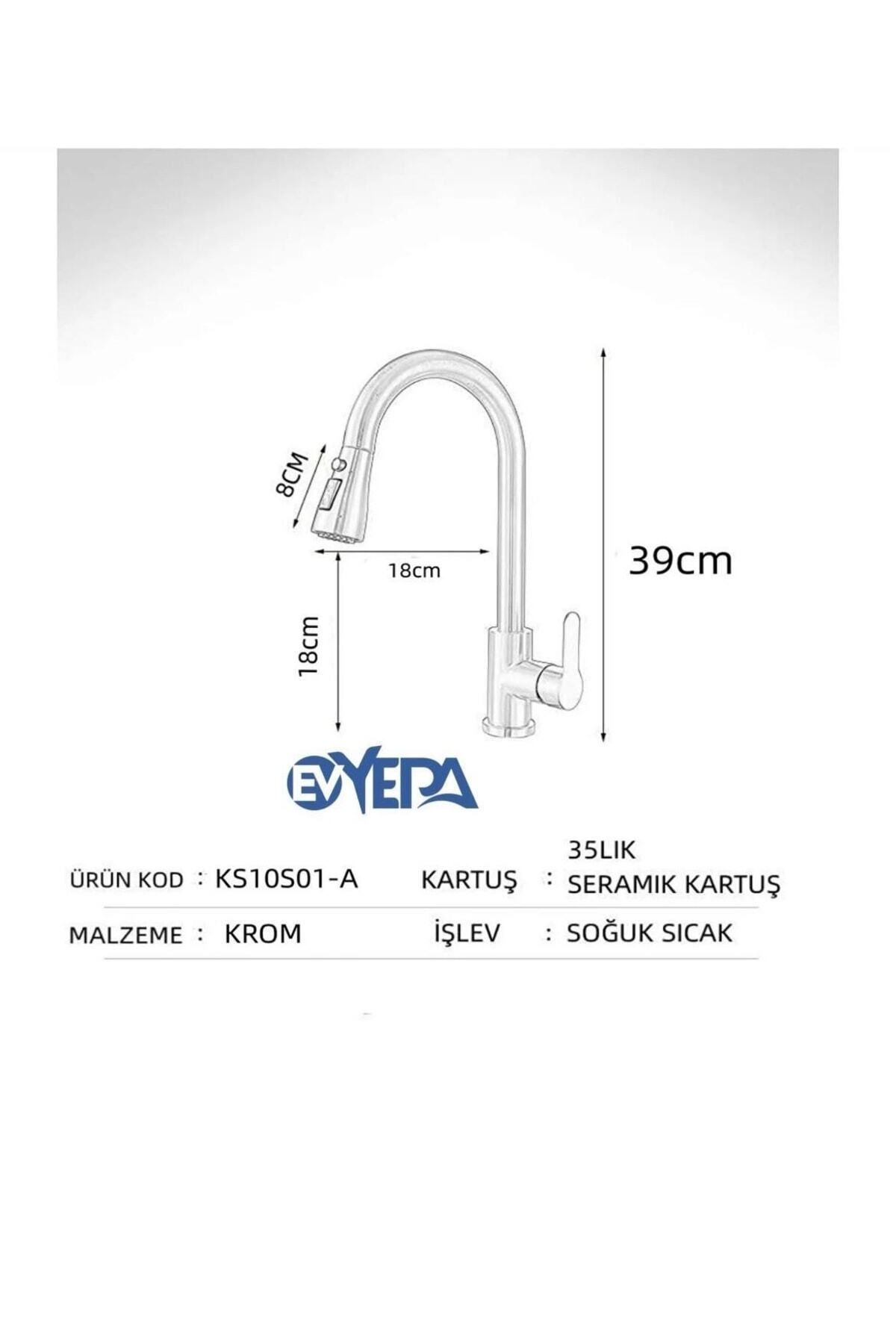 Evyepa Spiralli Inox Mutfak Eviye Bataryası (SICAK SOĞUK GİRİŞLİ, PİRİNÇ MALZEME) 5yıl Garantili
