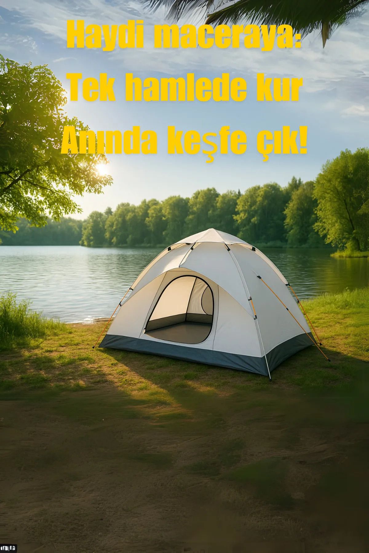 Hızlı Kurulan Otomatik Kamp Çadırı 2 Kişilik | Uv Koruma Kaliteli Meltblown Su Geçirmez Kumaş