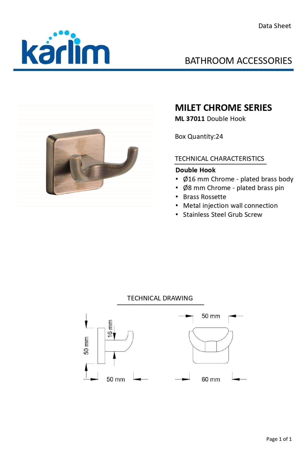 ® Ml.ag 37011-k Milet Serisi İkili Askılık