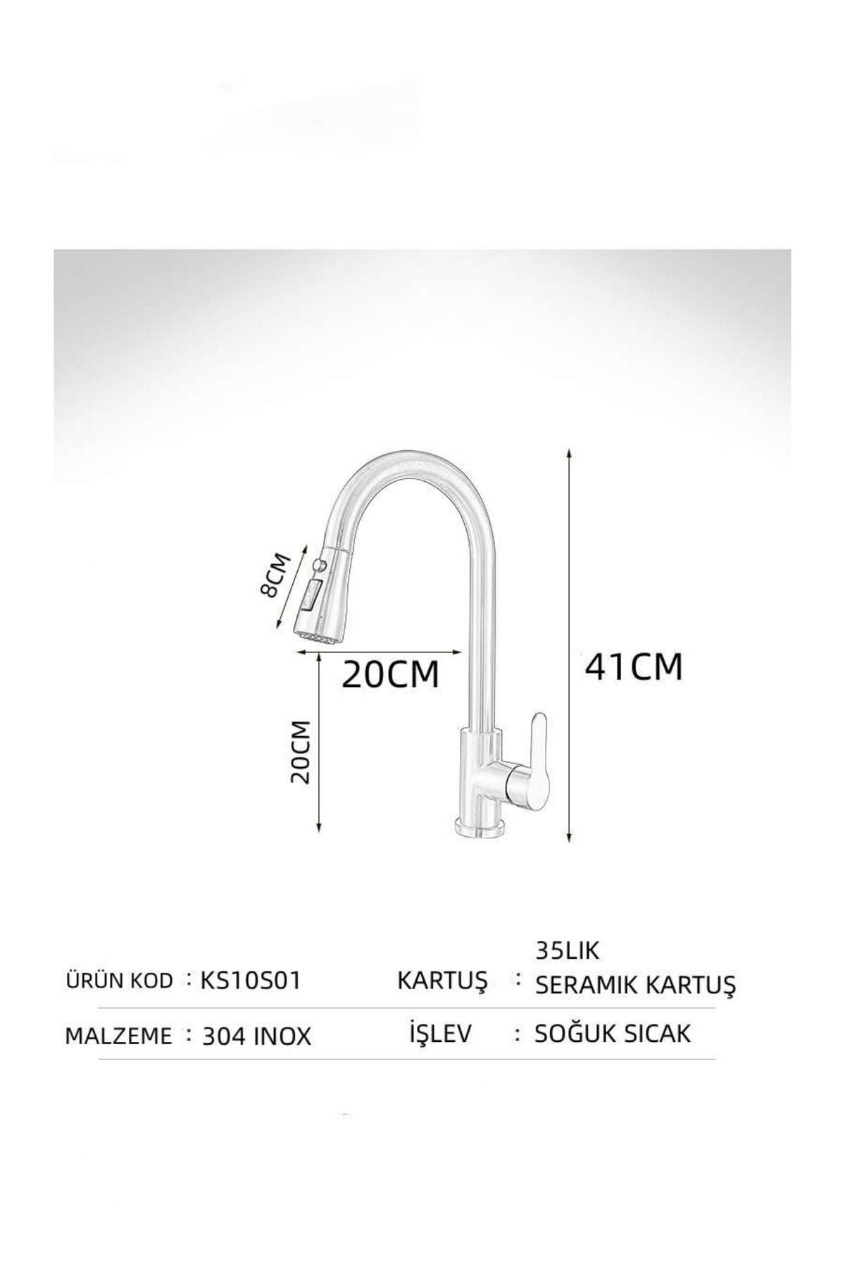 Mutfak Musluk Inox 304 Sprallı