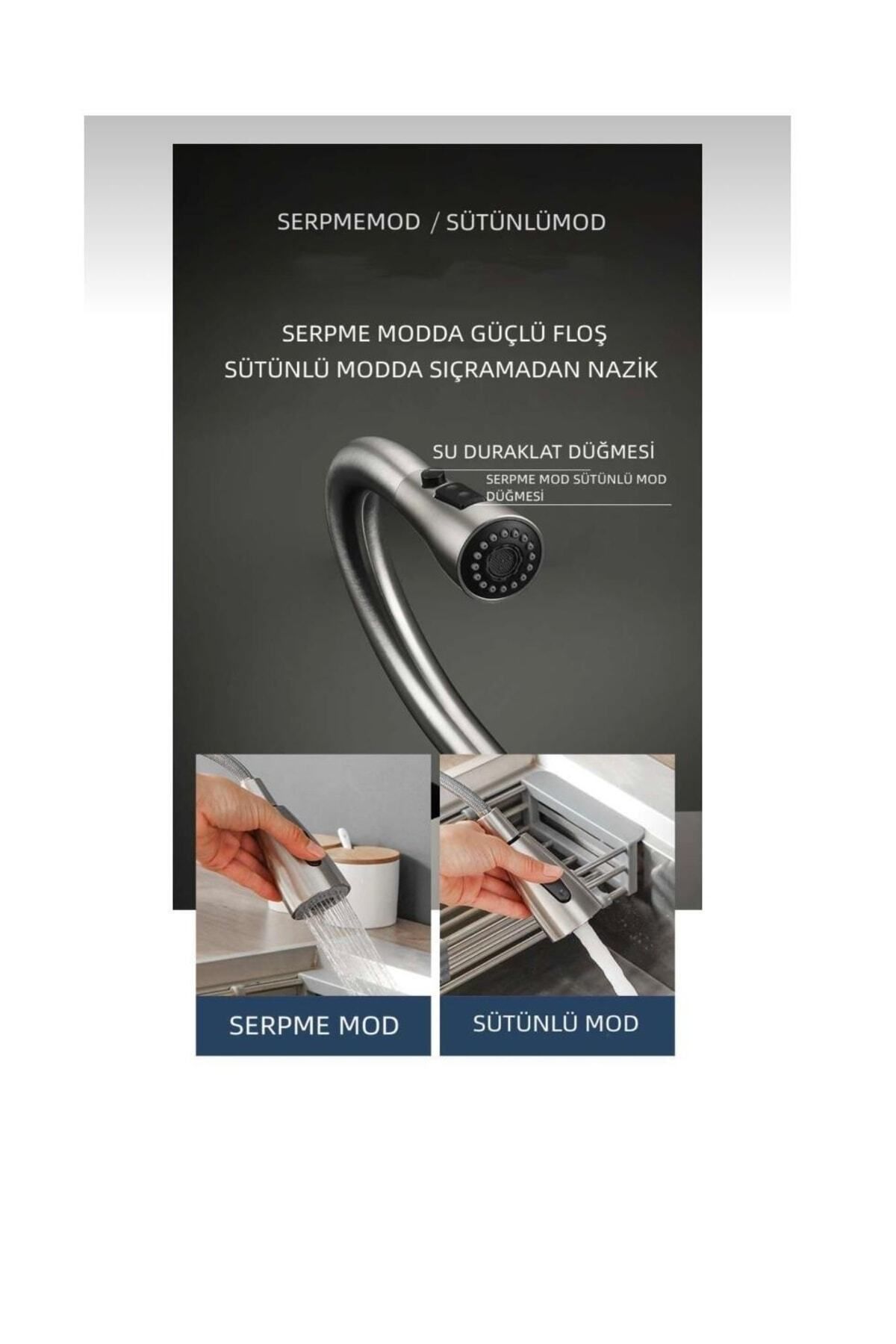 Evyepa Spiralli Inox Mutfak Eviye Bataryası (SICAK SOĞUK GİRİŞLİ, PİRİNÇ MALZEME) 5yıl Garantili