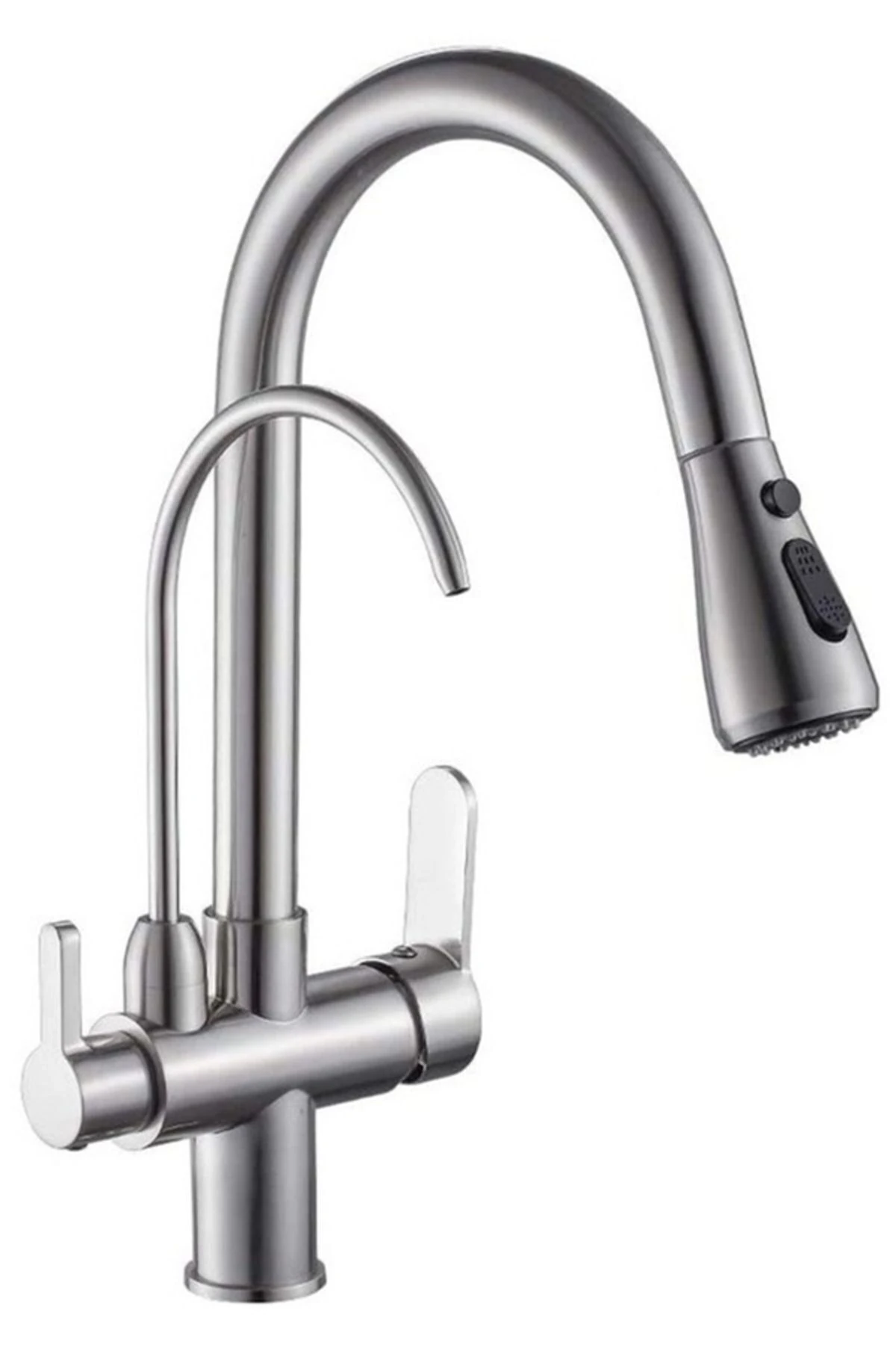 Krom Uzayan Spiralli Arıtmalı Mutfak Bataryası