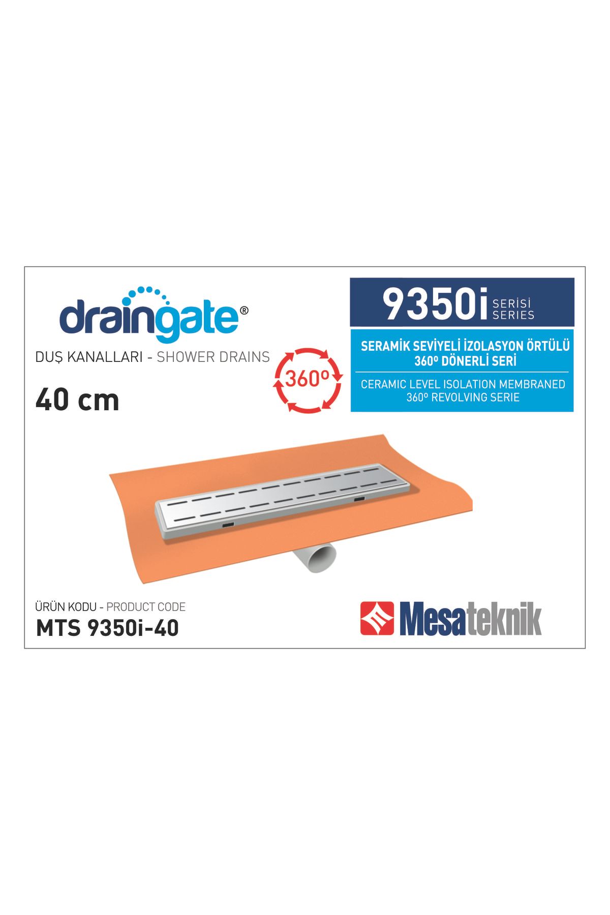 Draingate® 360º Dönerli Seramik Seviyeli Plastik Gövdeli Izolasyonlu Etekli Yanø50 Mm 40 Cm