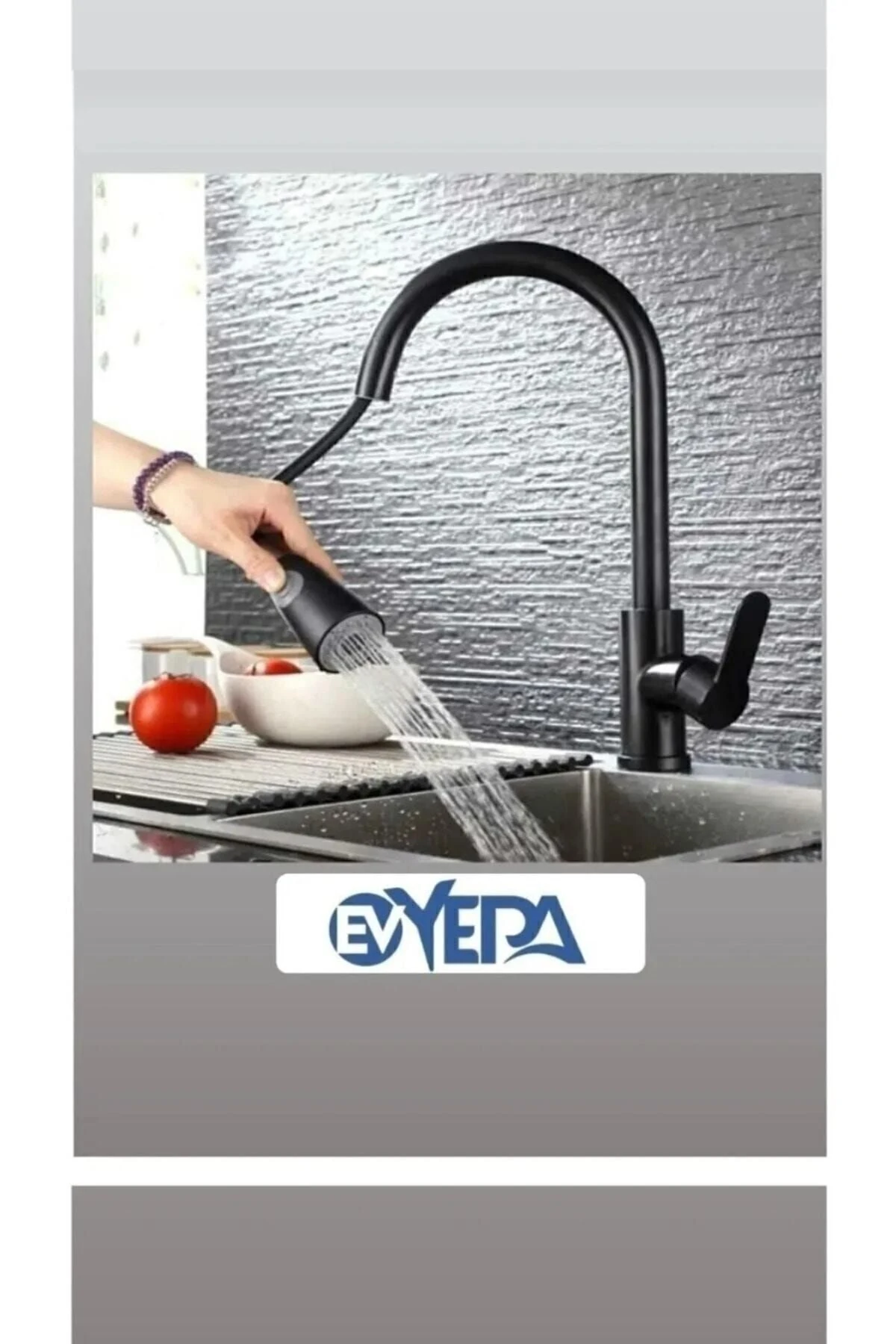 Siyah Spiralli Mutfak Bataryası (SICAK SOĞUK GİRİŞLİ, PİRİNÇ MALZEME) 5yıl Garantili