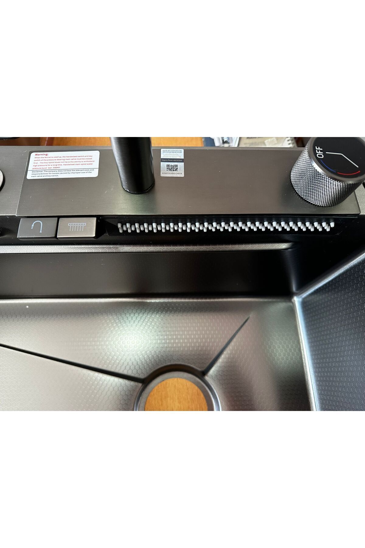 Teknolojik Eviye Seti Siyah Çelik Rengi 3 Fonksiyonlu Eviye Bataryası Dahil Tka0028