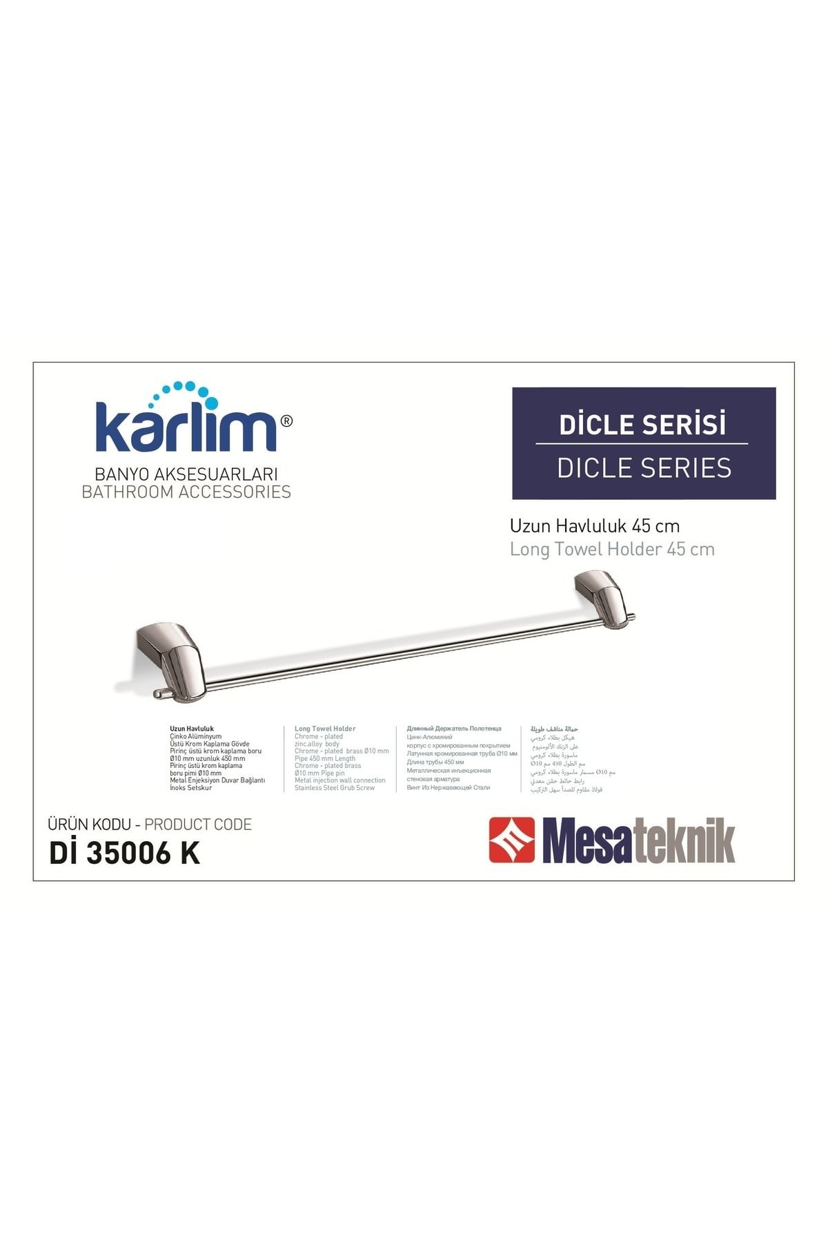 ® Di 35006-k Dicle Serisi Krom Kaplama Uzun Havluluk