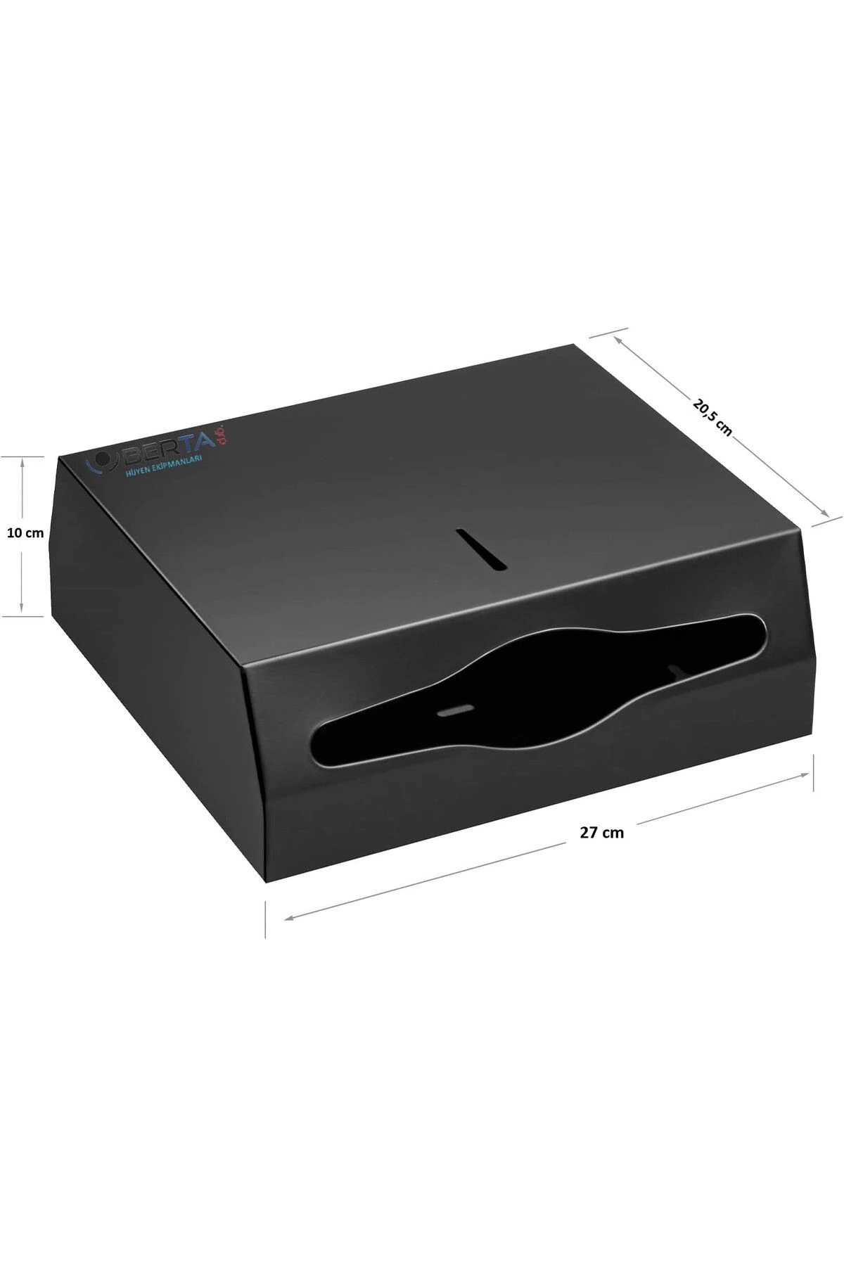 Siyah Kağıt Havlu Dispenseri 200' lü - Z Katlama Kağıt Havluluk 200'lü Peçetelik Duvara Monte