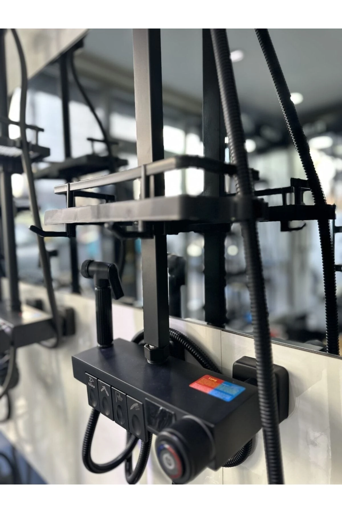 Star Mat Siyah Piyano Tuşlu Tepe Duşlu Duş Seti