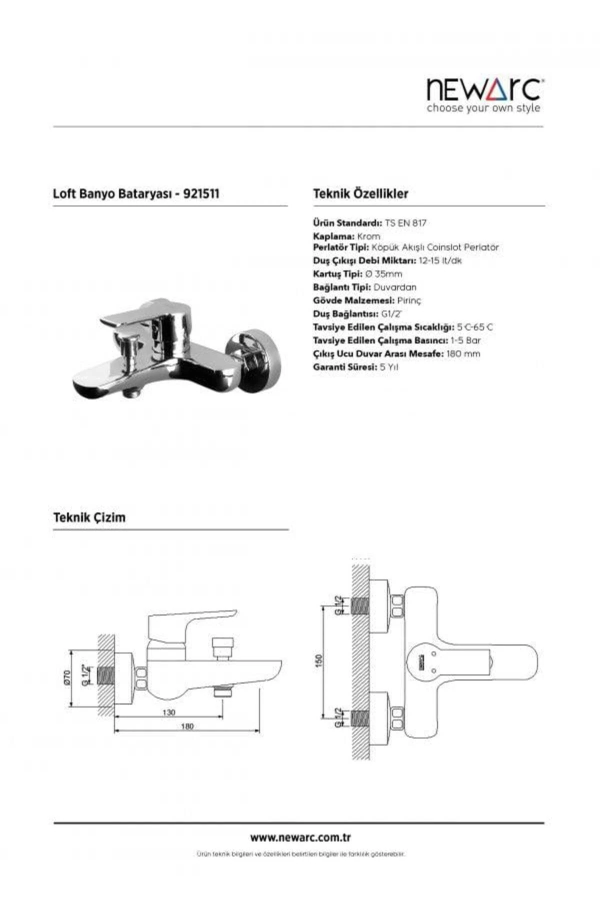 Loft Banyo Bataryası - 921511 Gri Tek Ebat Beden
