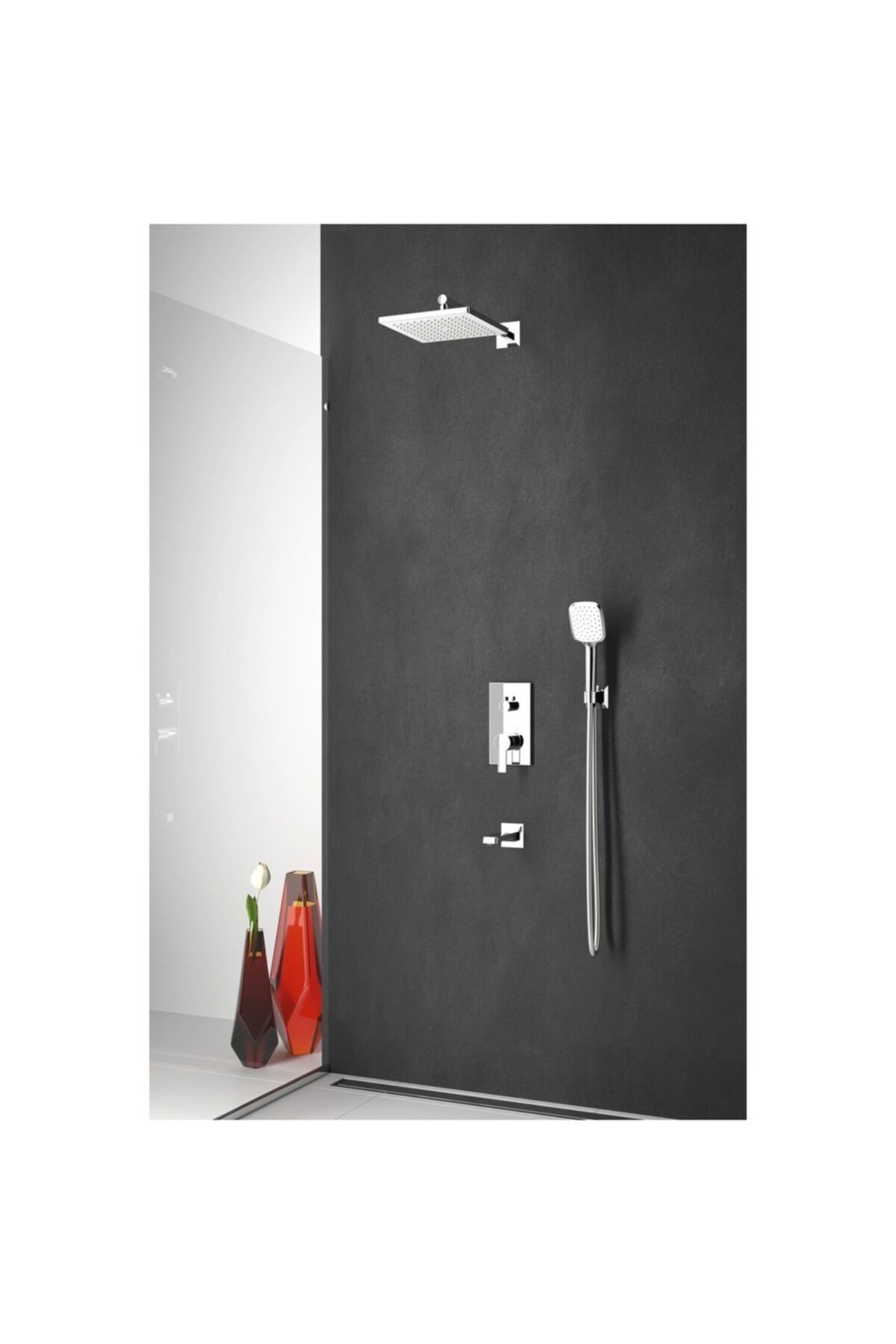 Simena Ankastre Üç Yönlü Banyo Bataryası Seti-krom