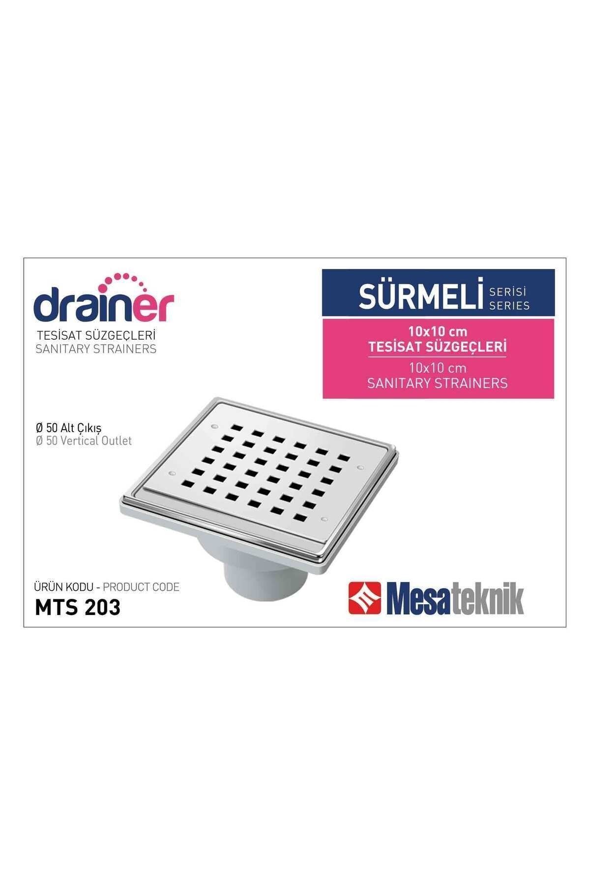 Drainer® Mts 203 Sürmeli Serisi 11*11 Cm Ø 50mm Alt Çıkışlı Tesisat Süzgeci