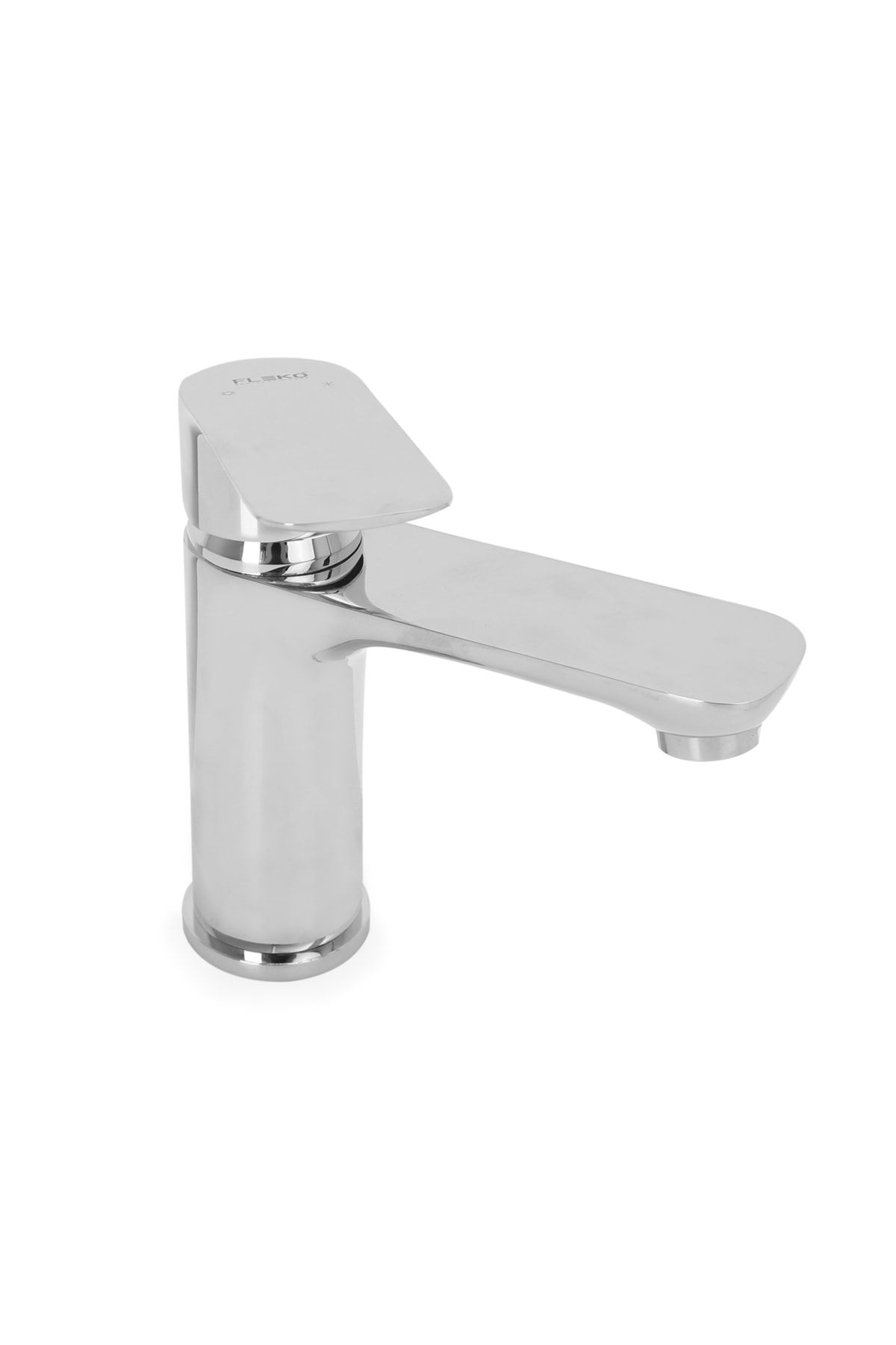 Fleko Krom Gümüş Düz Lavabo (SICAK SOĞUK GİRİŞLİ, PİRİNÇ MALZEME) 5yıl Garantili