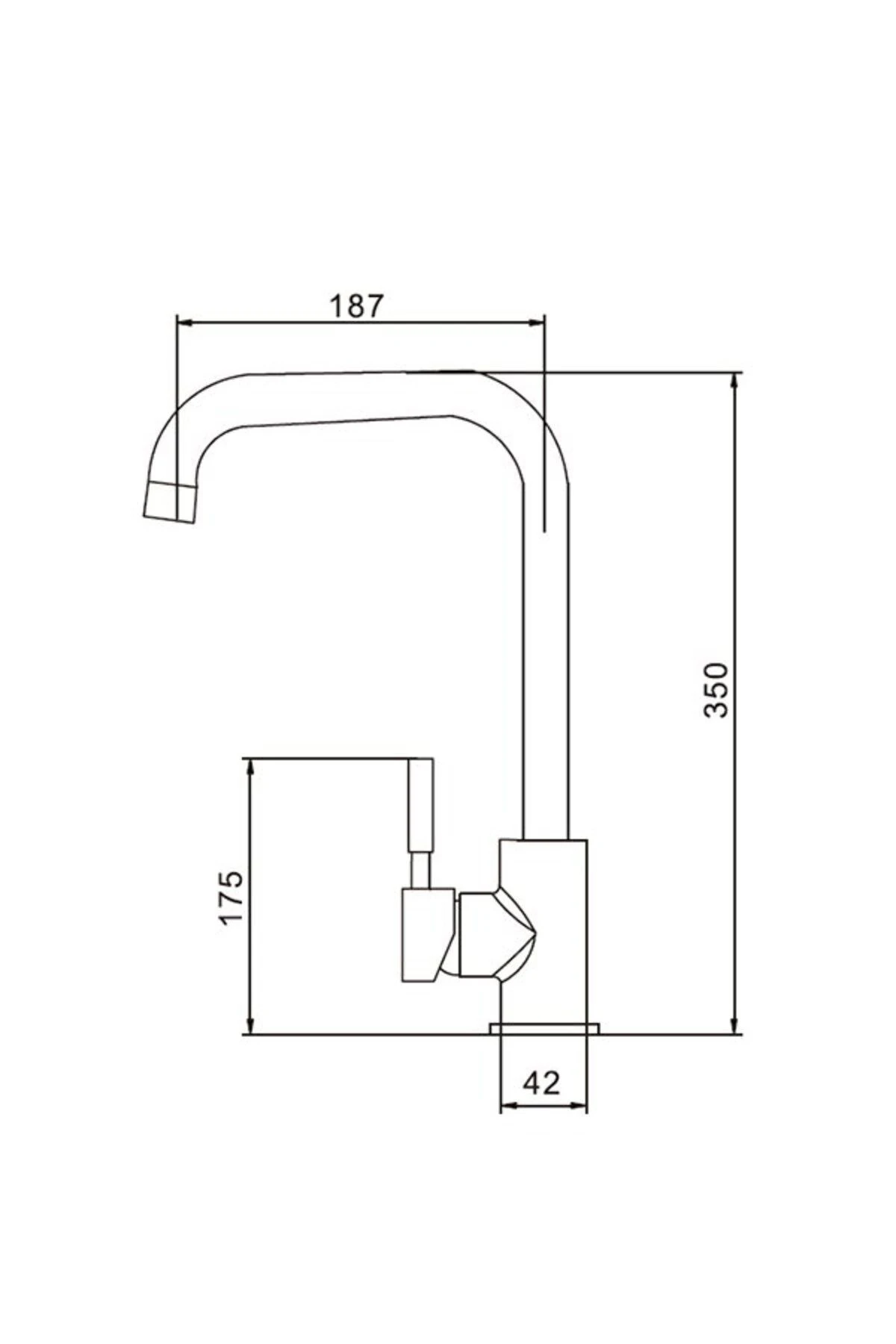 Mutfak Bataryası Sus304 Kalite Paslanmaz Çelik Inox Renk Eviye Bataryası