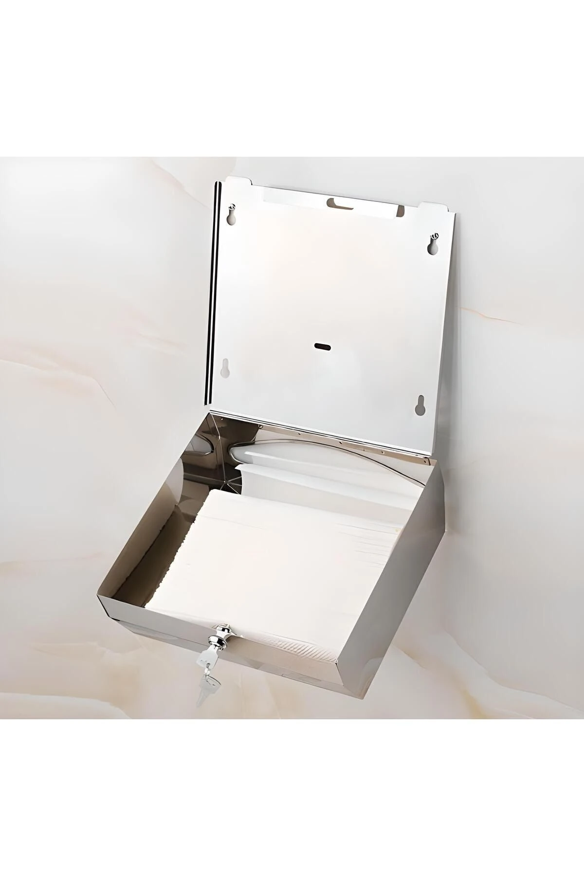 Z Katlama Kağıt Havluluk 400'lü Wc Kağıt Dispanseri Krom Z Katlama 400 Peçetelik Duvara Monte