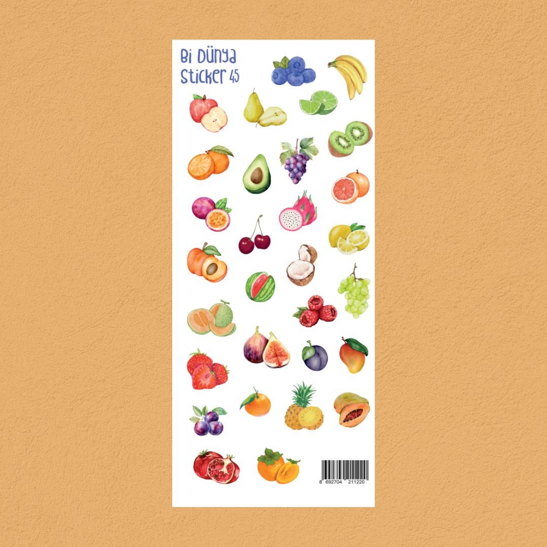 M45 – Meyve Temalı Sticker Seti