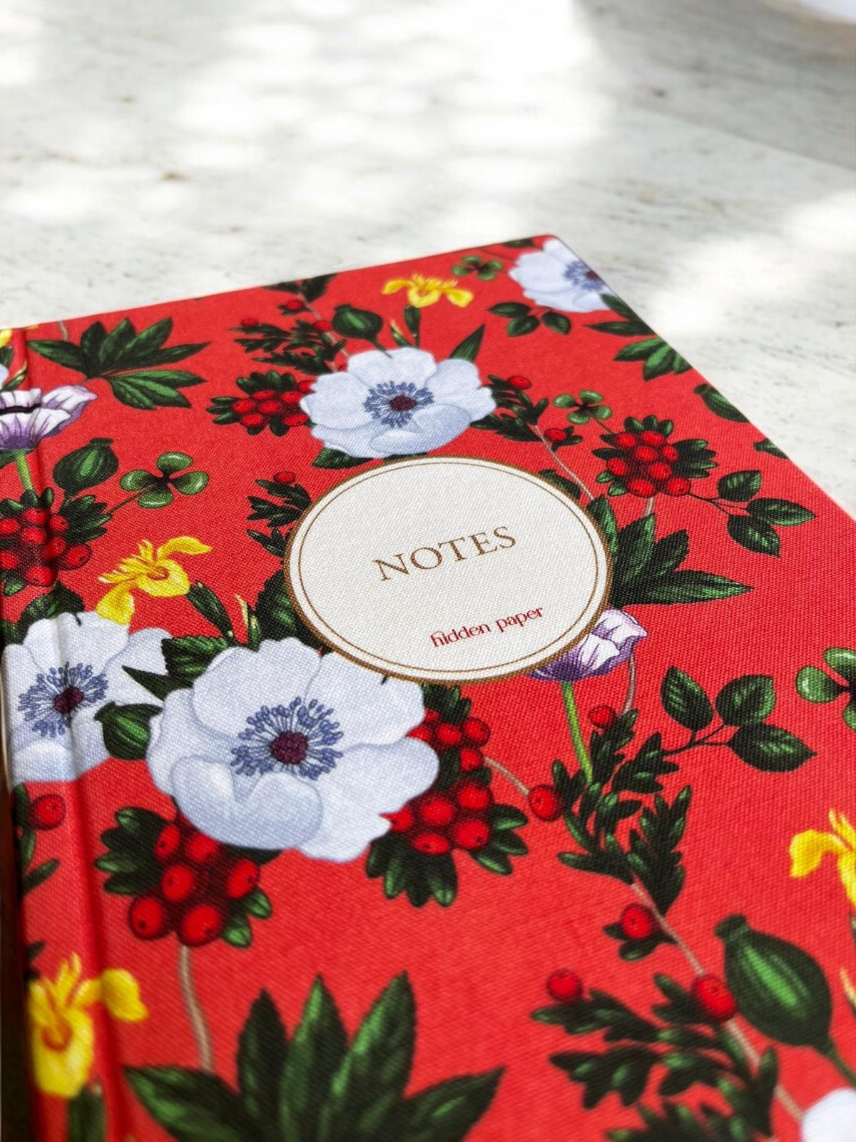 Kırmızı Huzur Defter (Özel Kumaş Kapak)