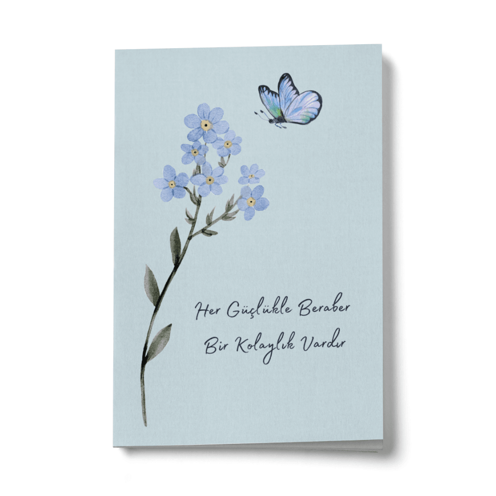 Her Güçlükle Beraber Bir Kolaylık Vardır Kelebekli Mini Defter