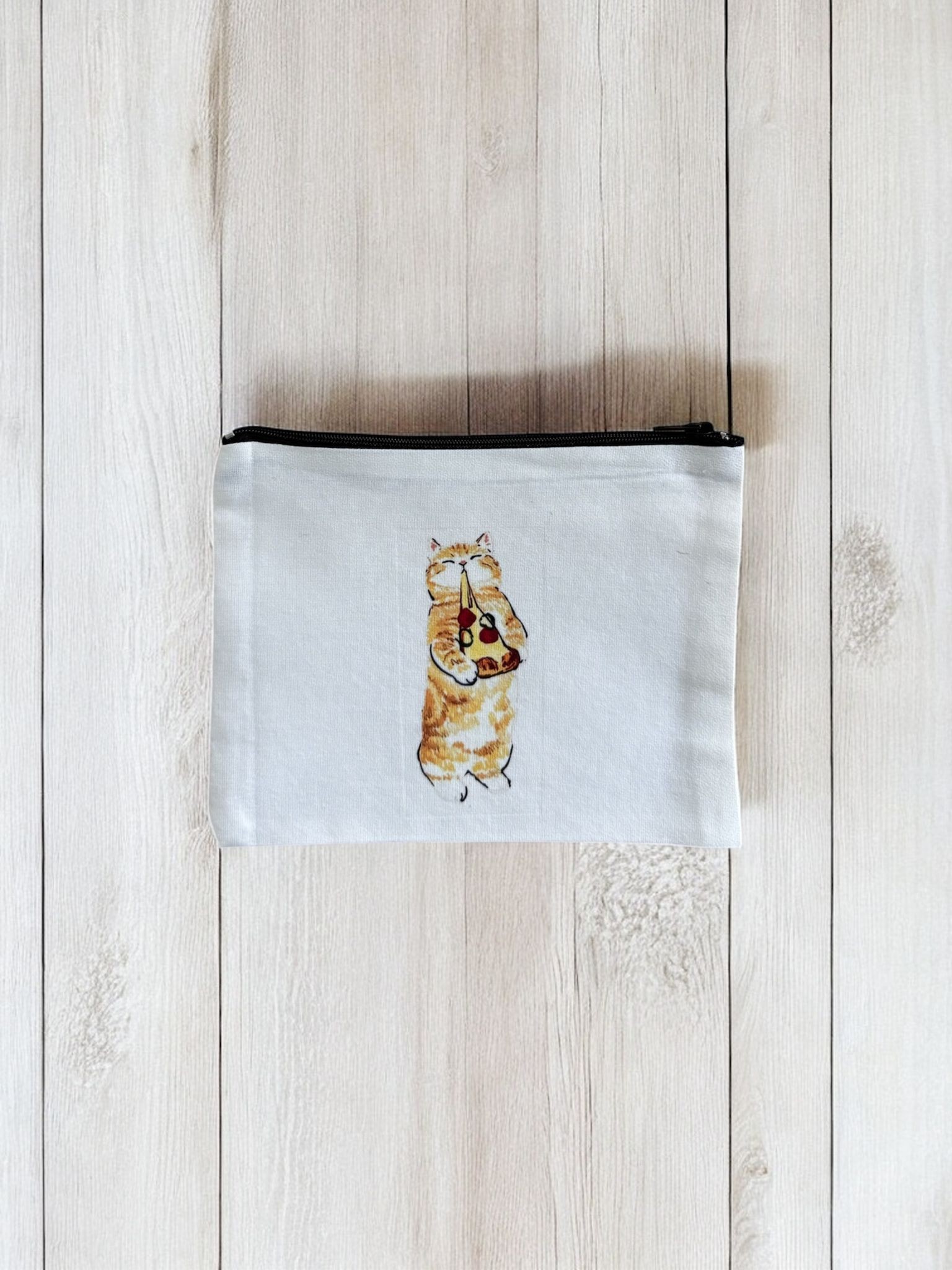 Pizza Yiyen Kedi Baskılı Kalemlik