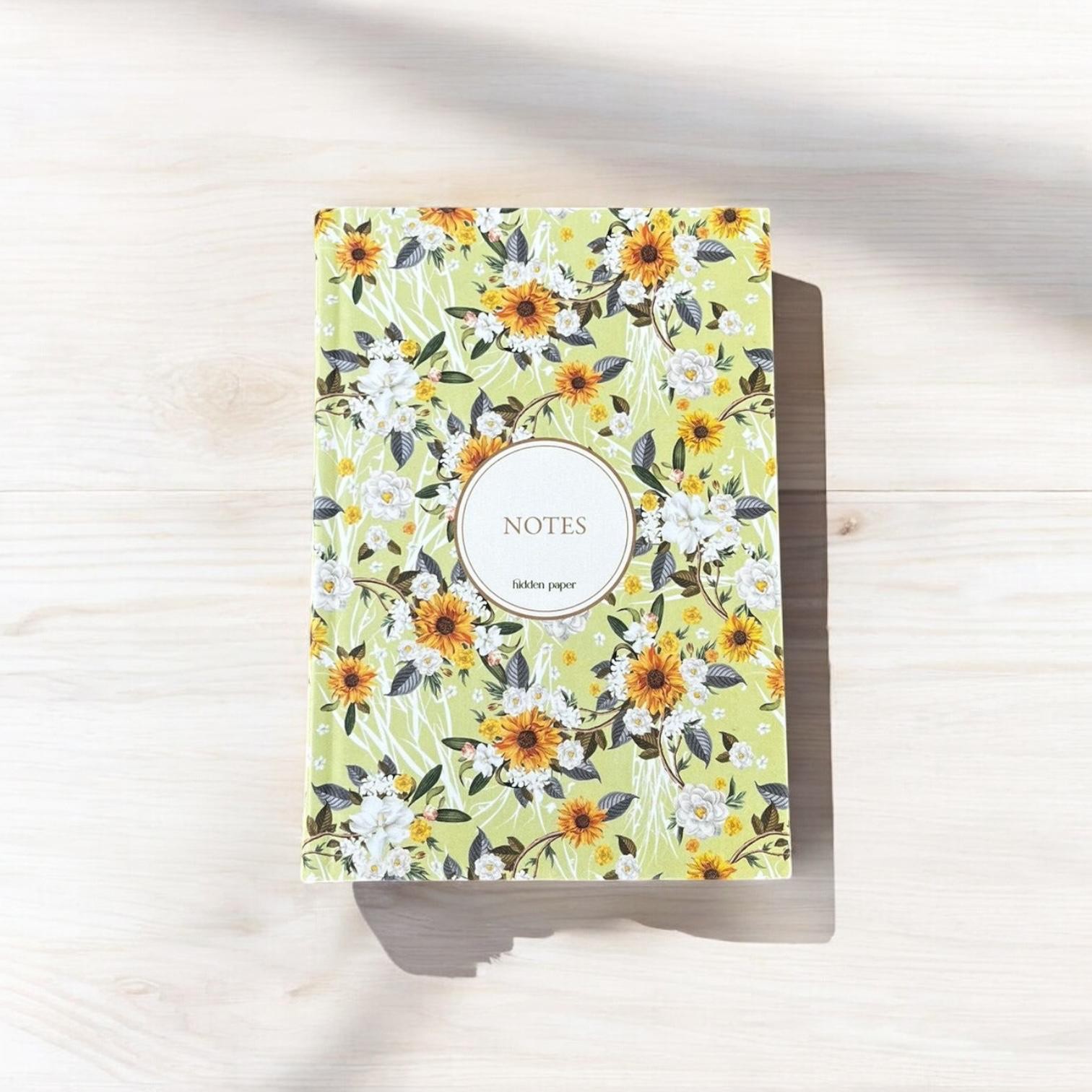 Ayçiçeği-Papatya Defter (Özel Kumaş Kapak)