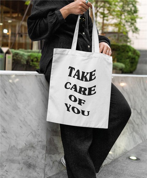 Take Care Of You Baskılı Bez Çanta