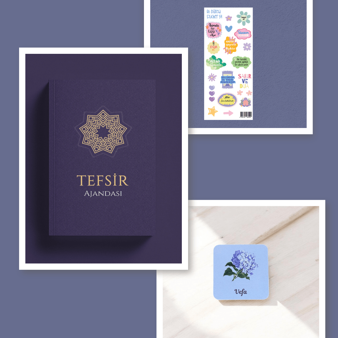 Tefsir Ajandası Lacivert 3'lü Hediye Seti