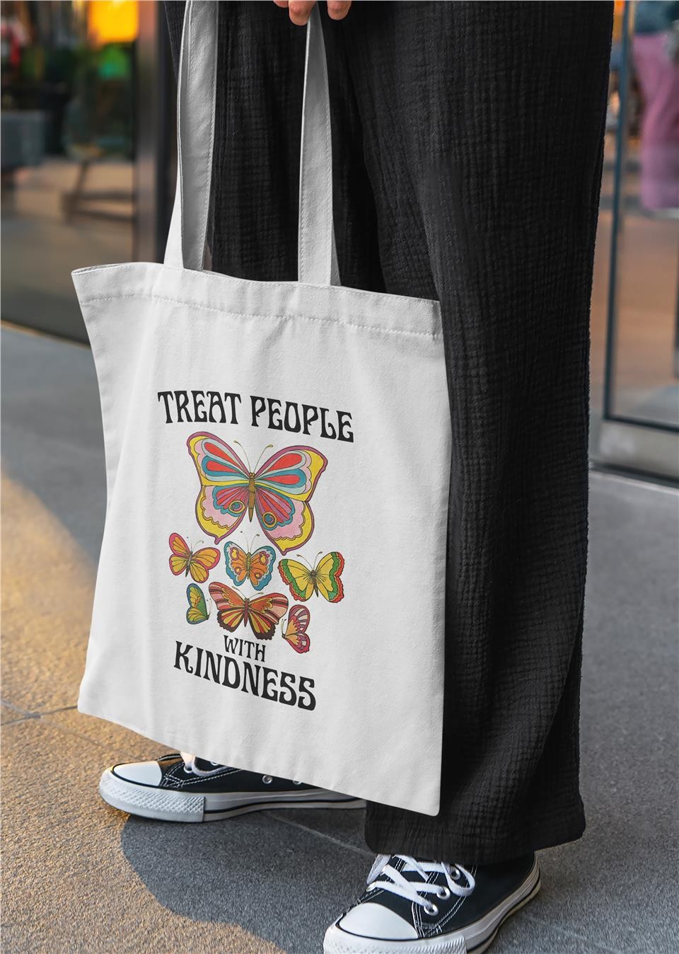 Treat People With Kındness Baskılı Bez Çanta