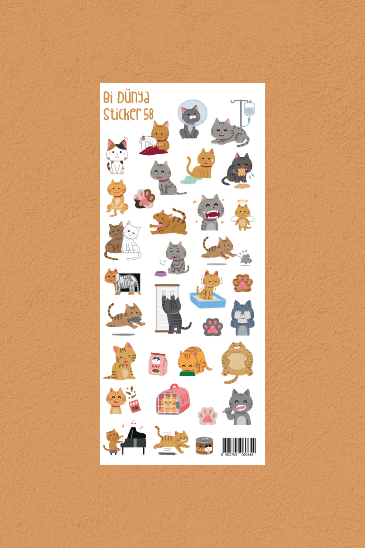 Kedi Temalı 3'lü Sticker