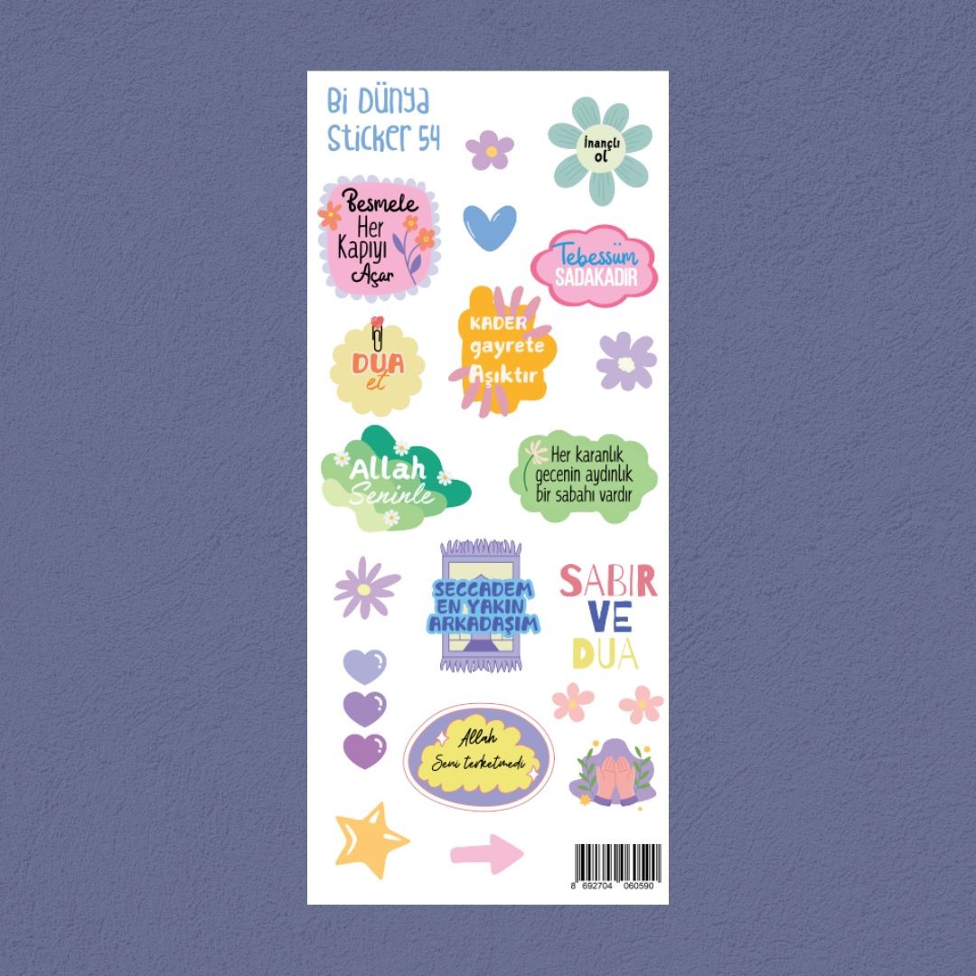 M54 – Motivasyon Cümleleri İslami Sticker Seti
