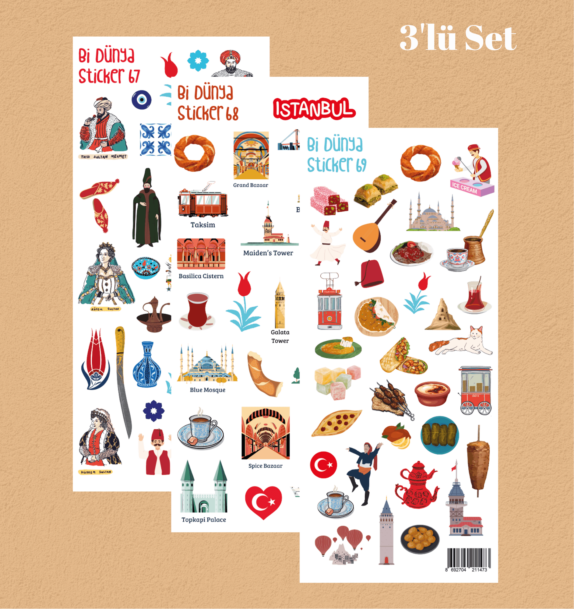 İstanbul 3\'lü Sticker Set