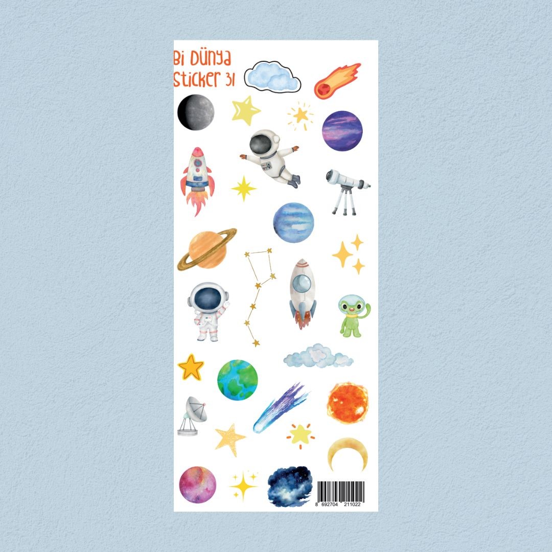 M31 – Uzay ve Bilim Temalı Sticker Seti