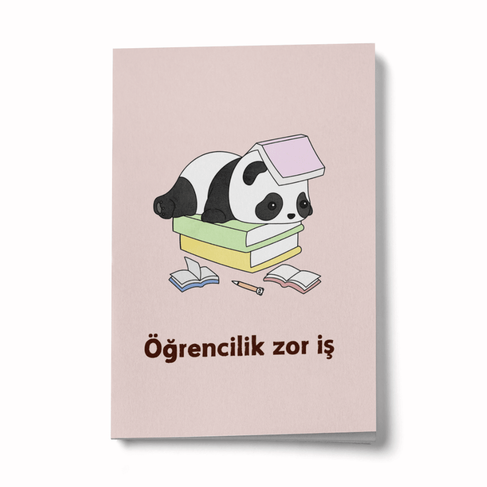 Panda Serisi - Öğrencilik Zor İş Mini Defter