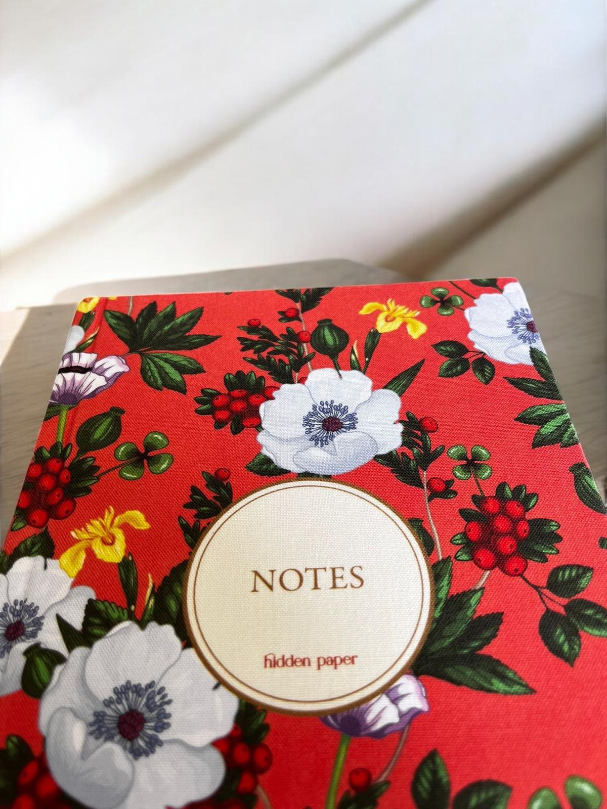 Kırmızı Huzur Defter (Özel Kumaş Kapak)