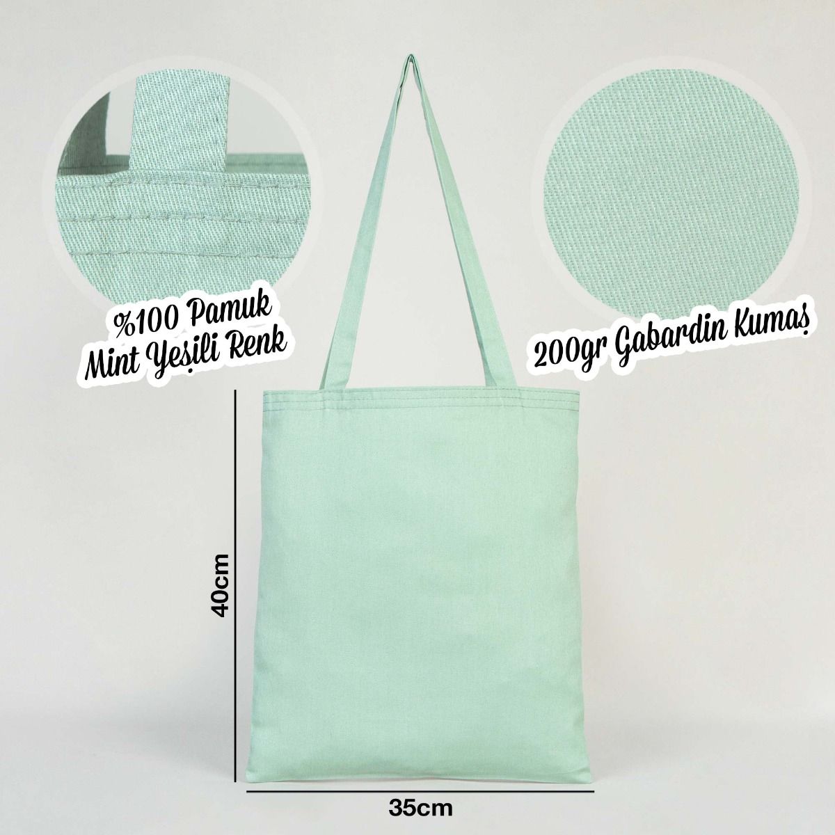 Gabardin Bez Çanta ( Mint Yeşili)