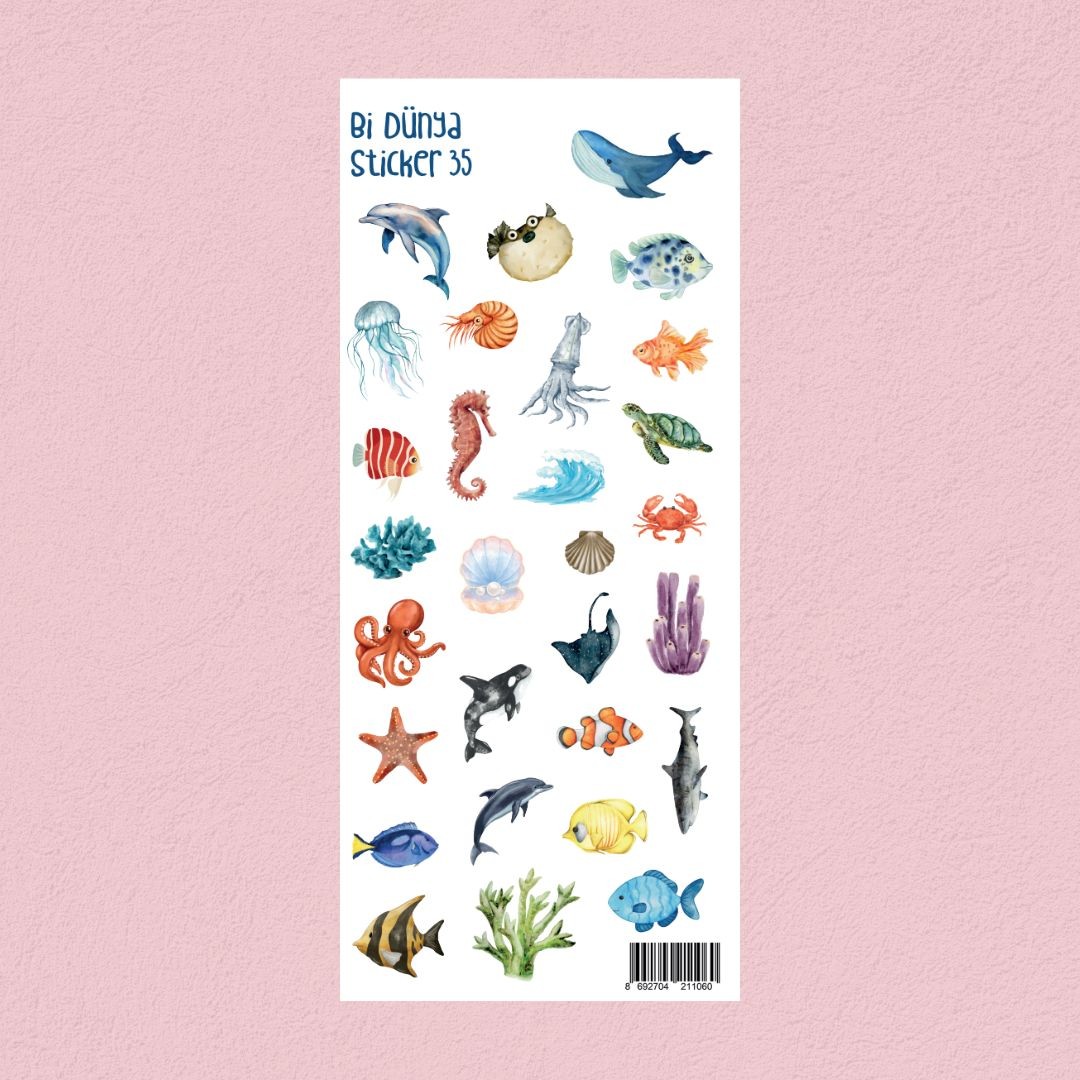 M35 – Okyanus Temalı Sticker Seti