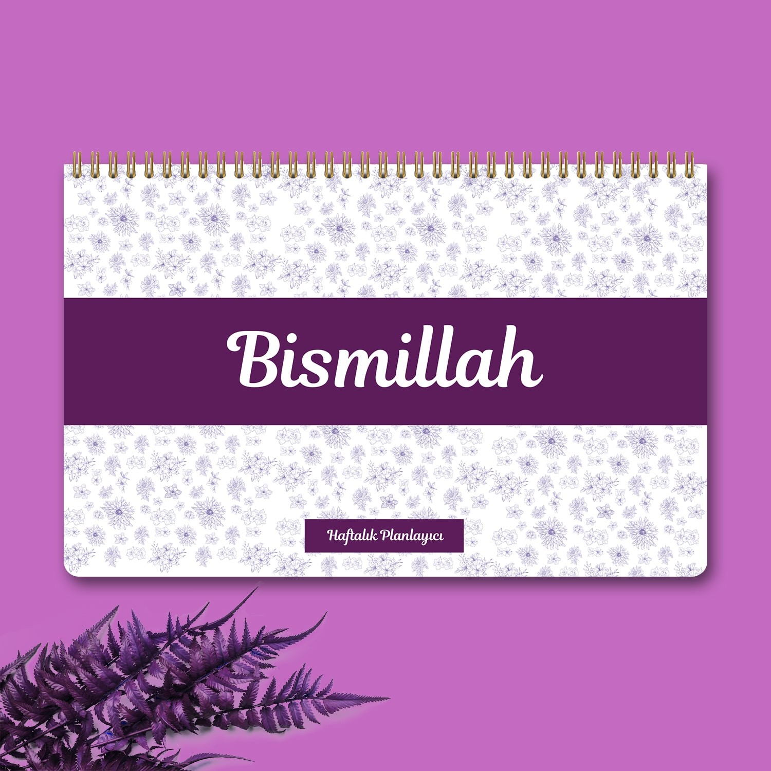 Bismillah - Elhamdülillah Mor Haftalık Planlayıcı